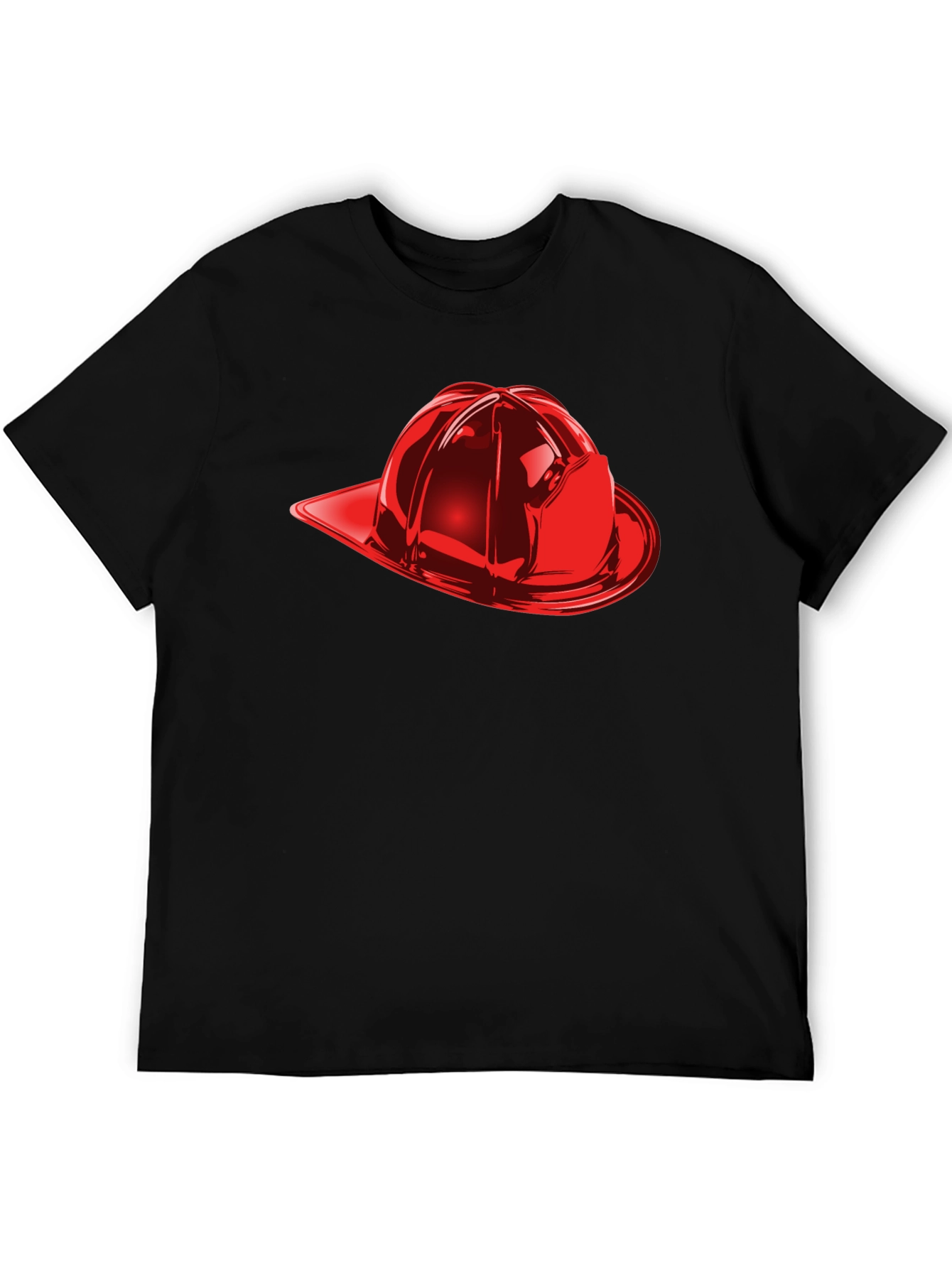 Firefighter Helmet Graphic Tee - Black