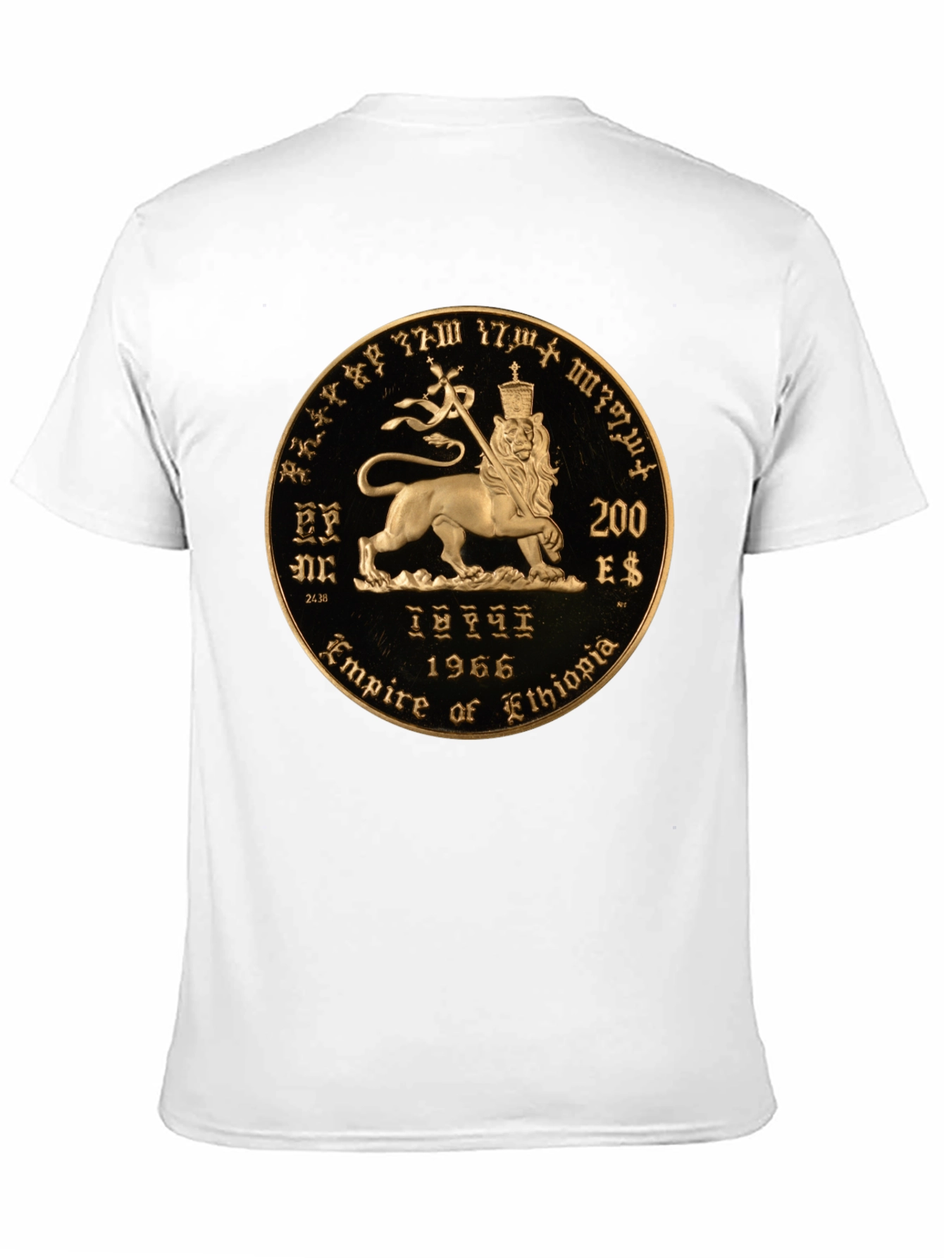 Ethiopian Lion Coin Black T-Shirt