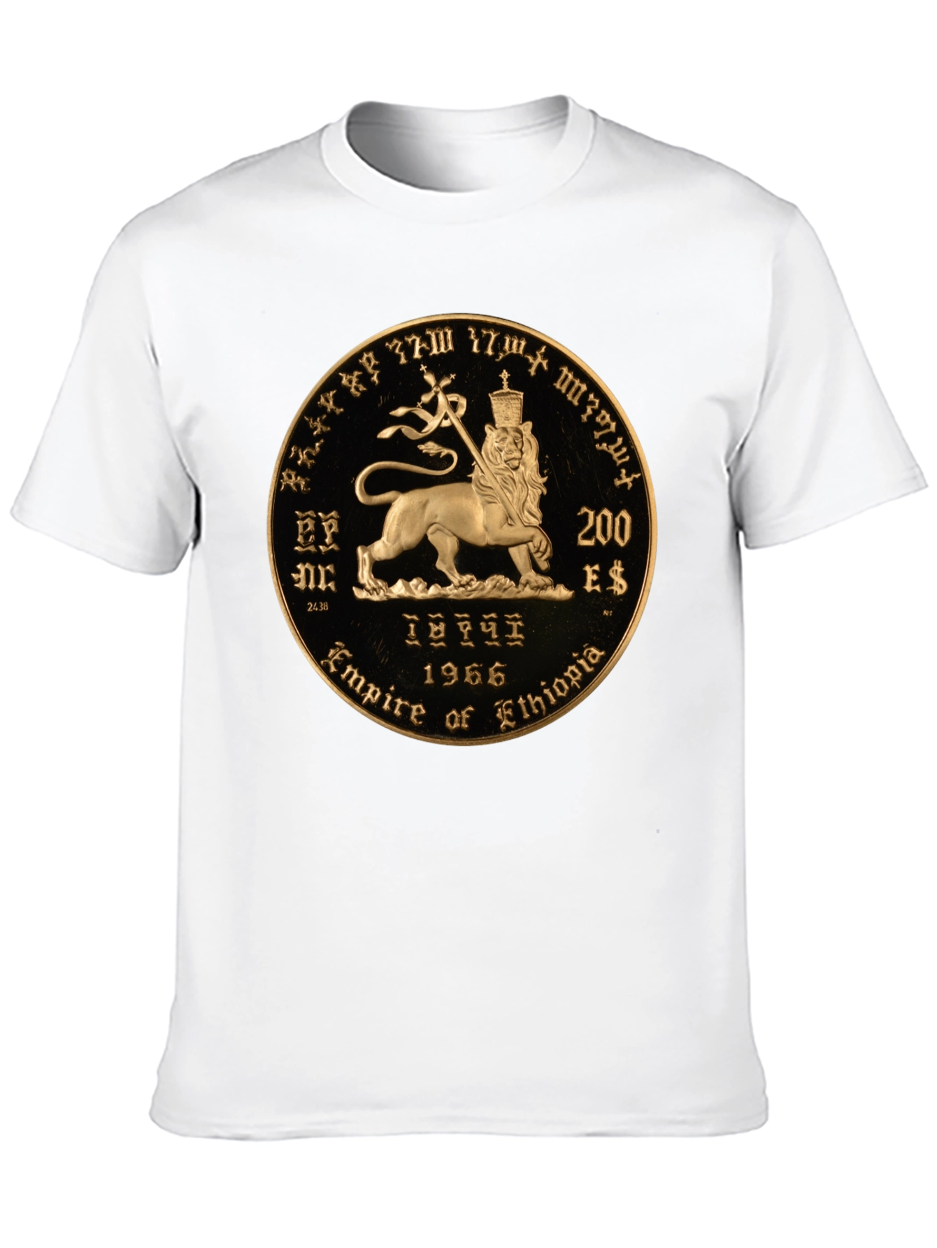 Ethiopian Lion Coin Black T-Shirt