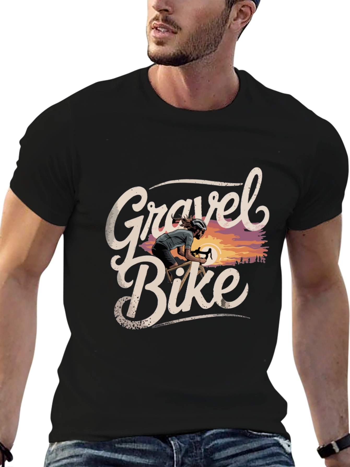 Gravel Bike Graphic Tee - Cycling Adventure Shirt