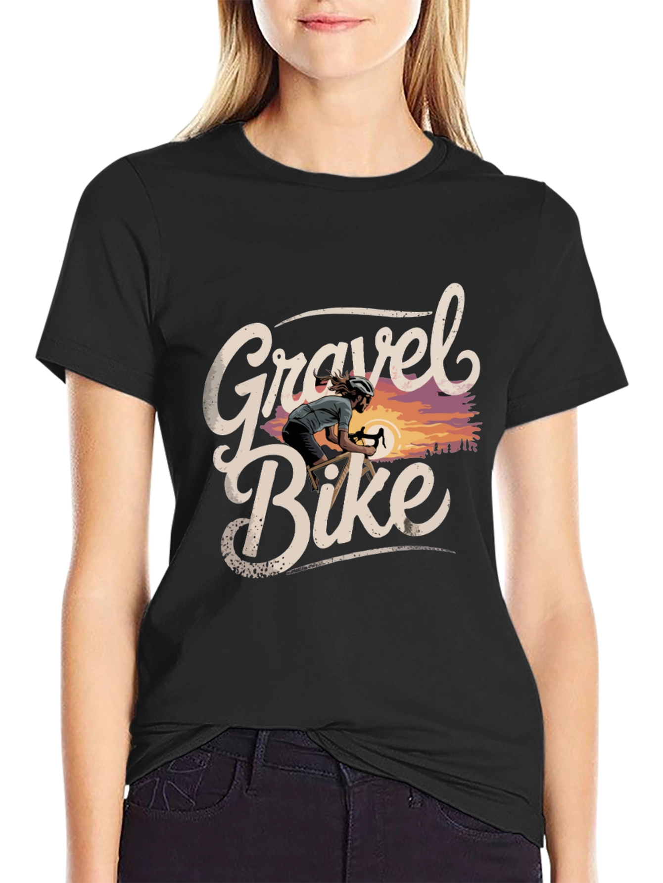 Gravel Bike Graphic Tee - Cycling Adventure Shirt