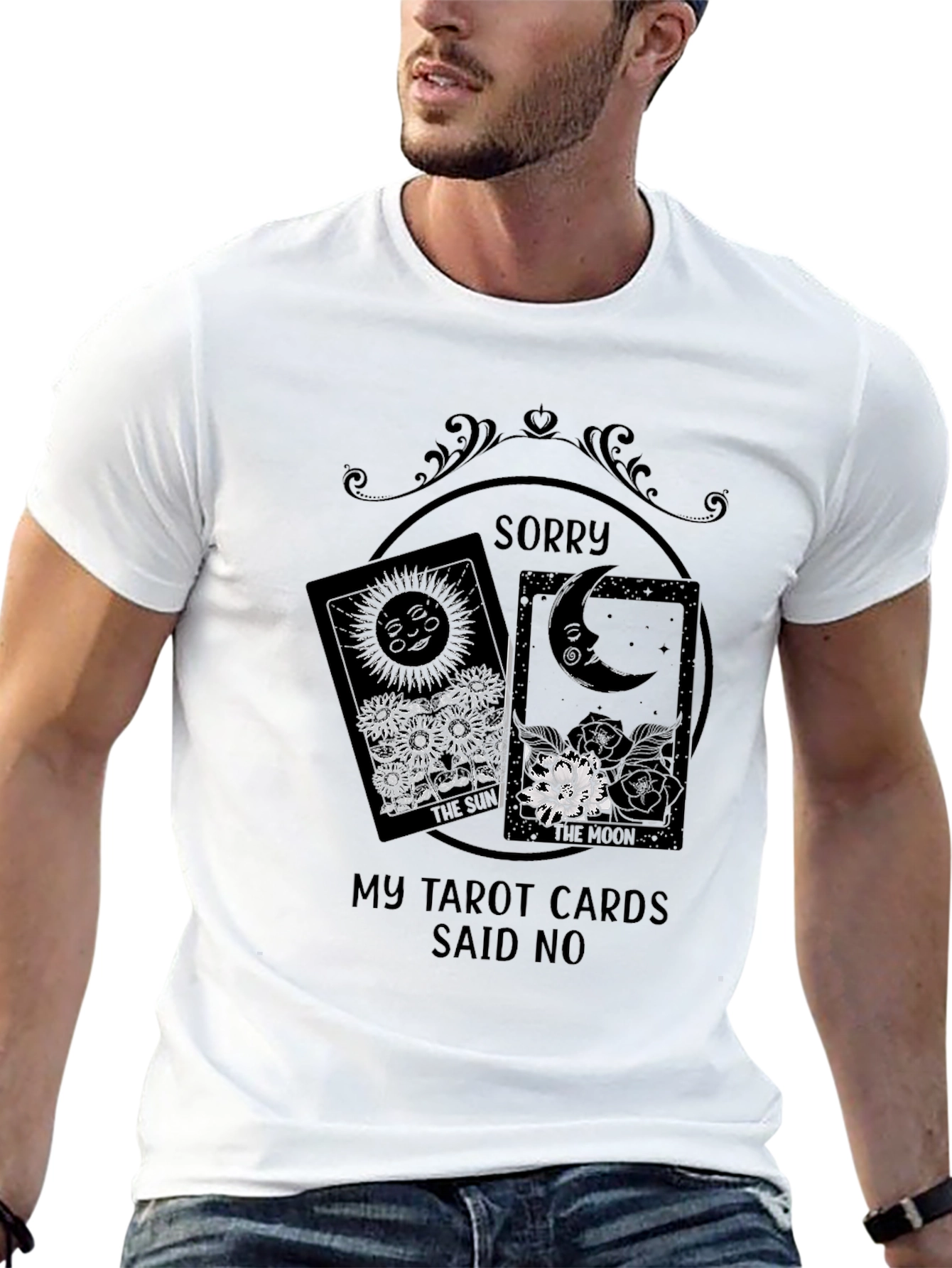 Tarot Card T-Shirt: Sorry My Cards Said No