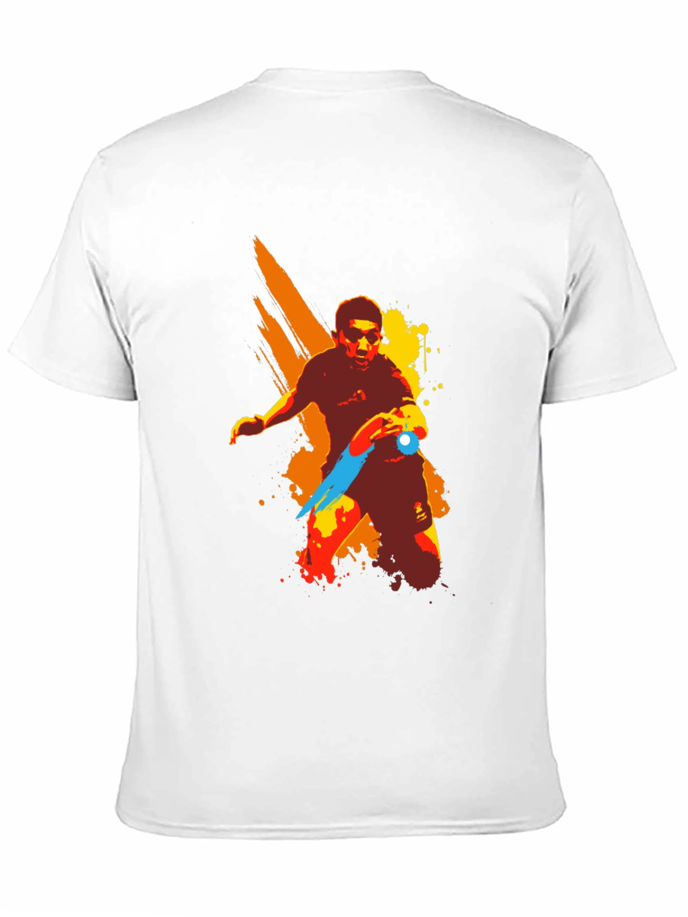 Artistic Table Tennis Player Graphic T-Shirt