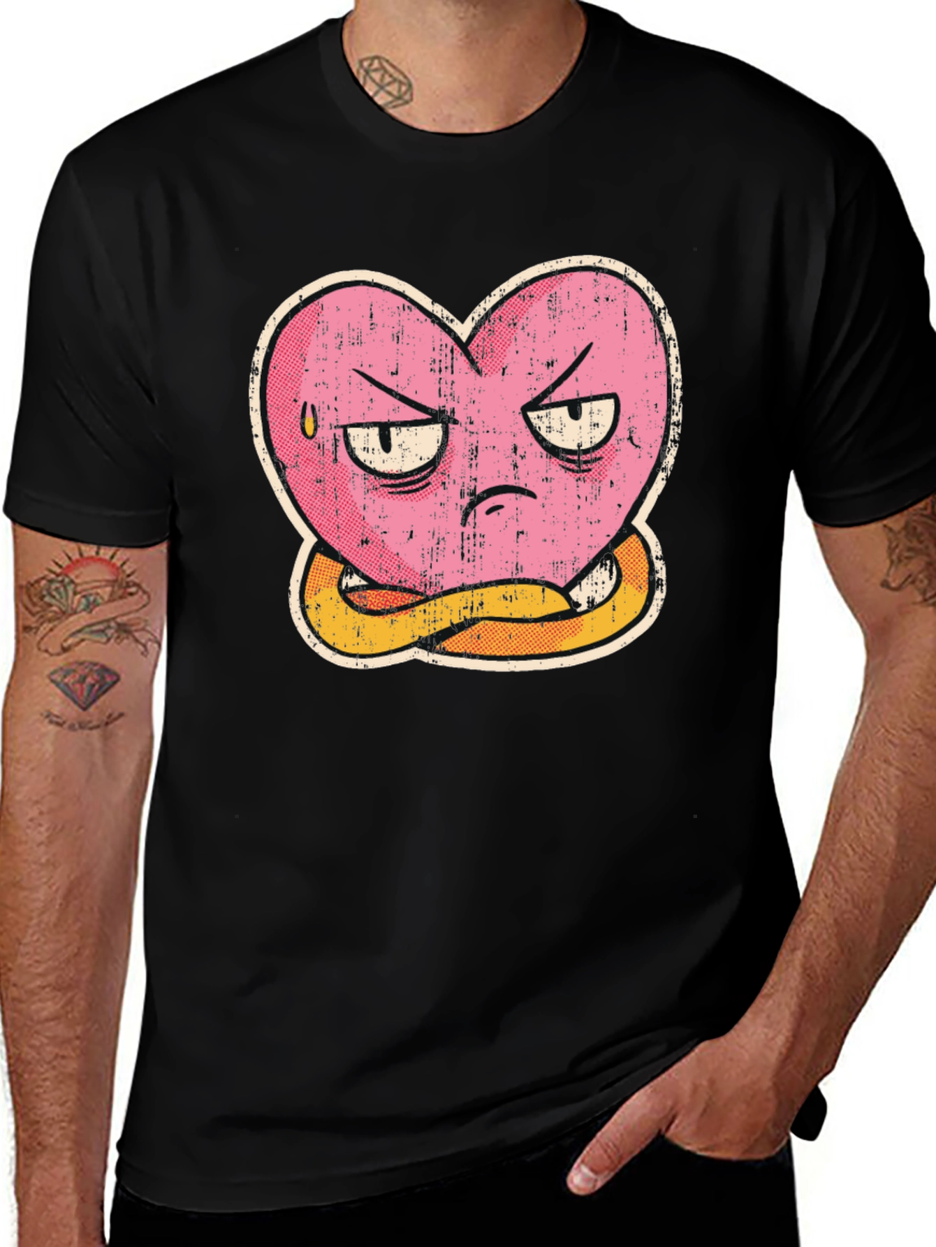 Grumpy Heart Graphic Tee - Funny T-Shirt