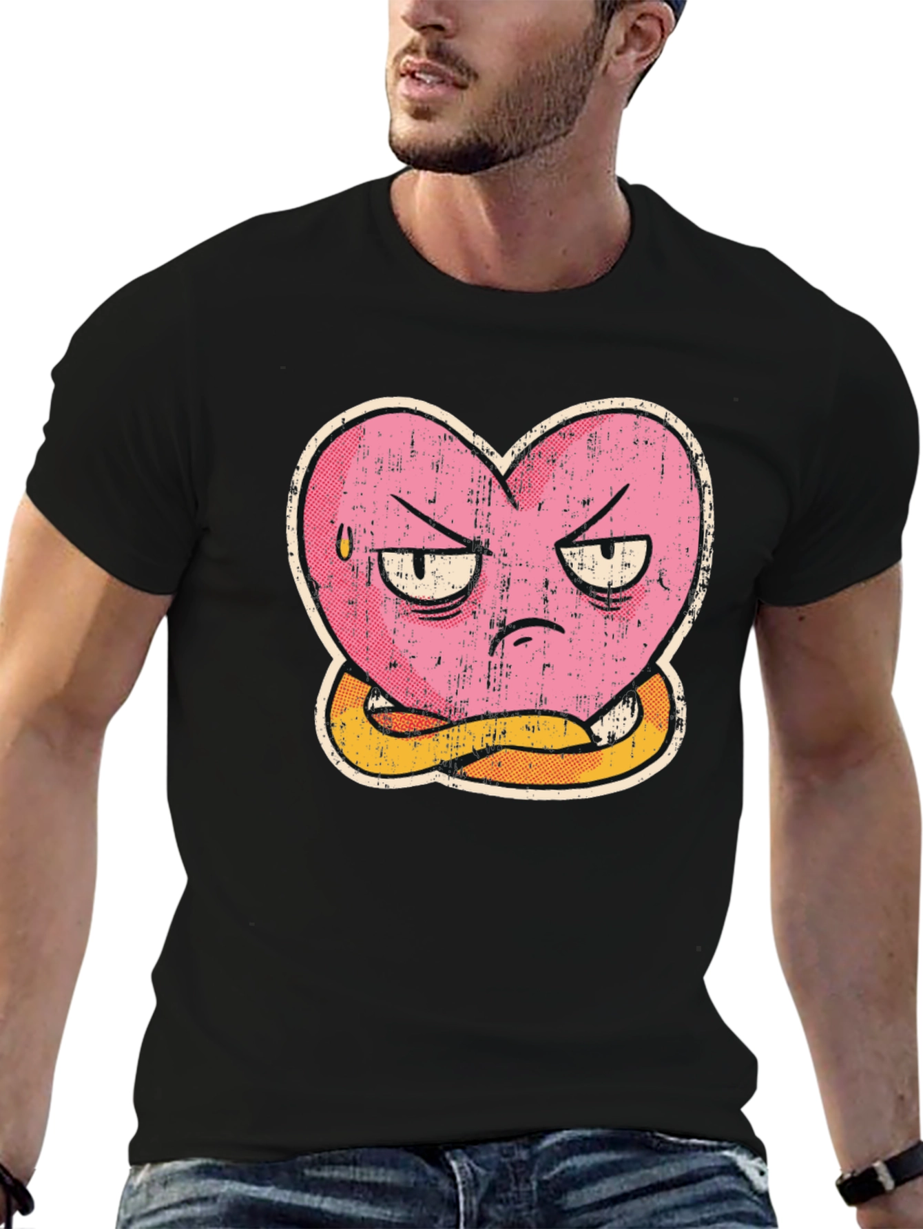 Grumpy Heart Graphic Tee - Funny T-Shirt