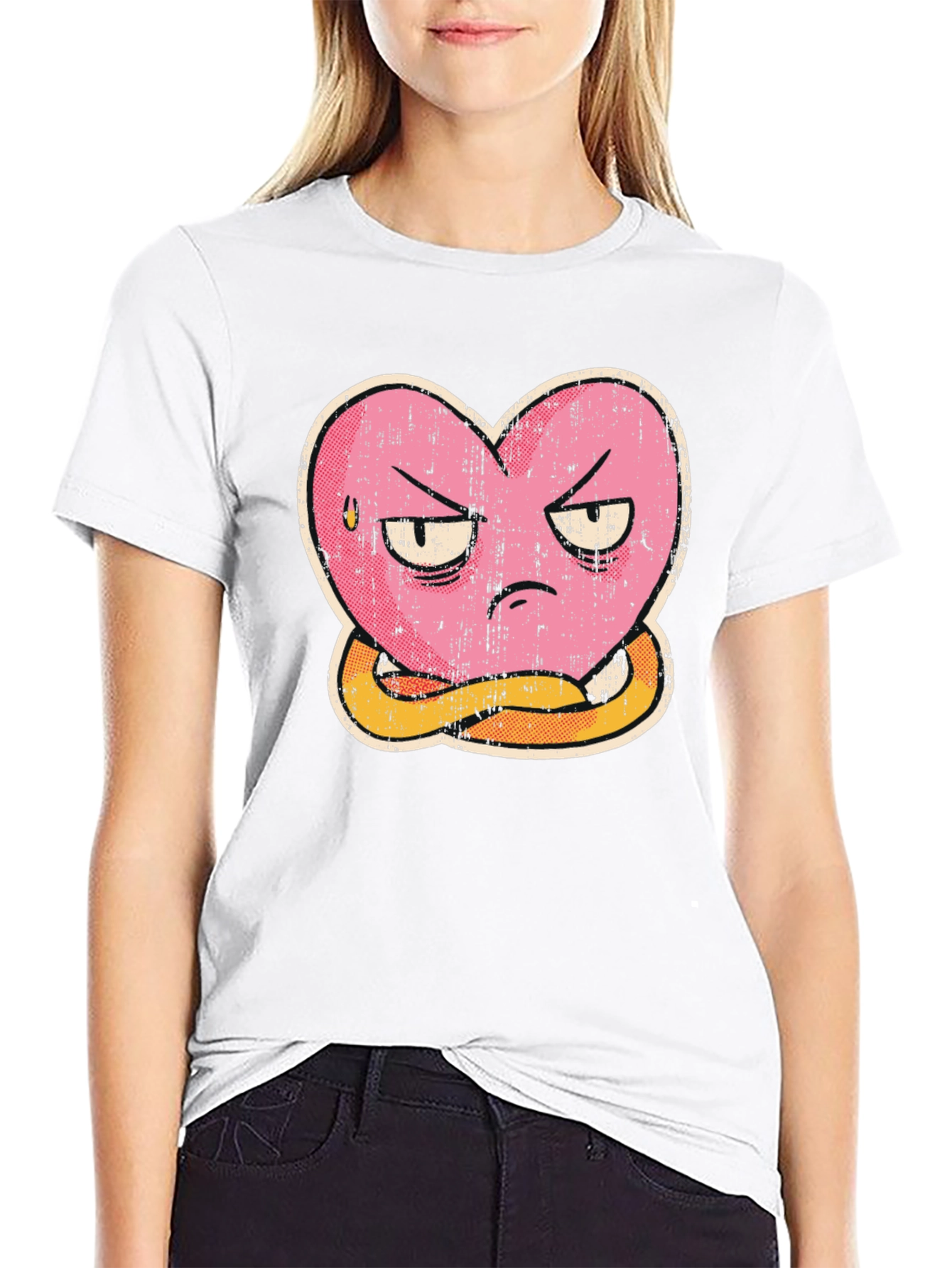 Grumpy Heart Graphic Tee - Funny T-Shirt