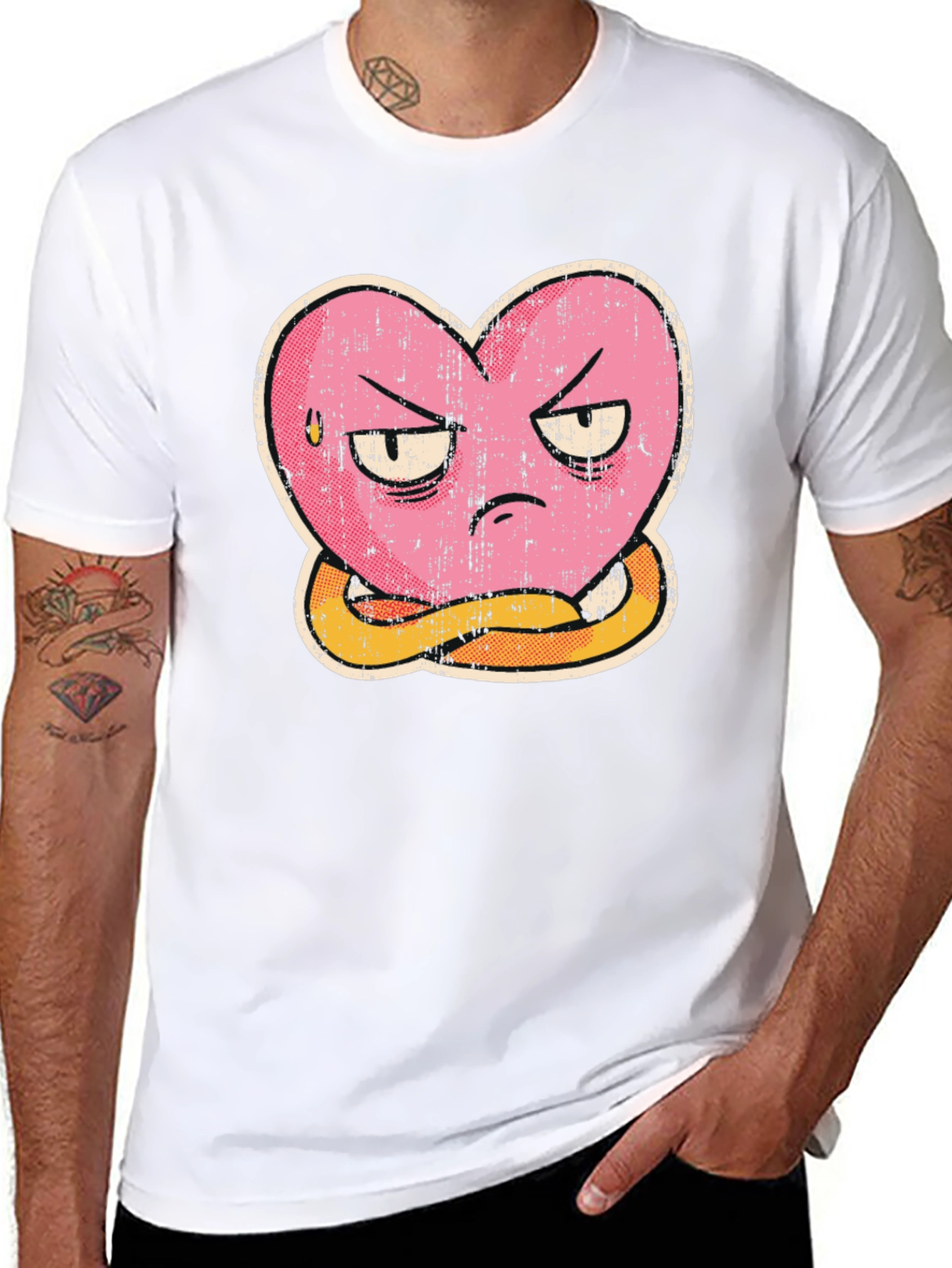 Grumpy Heart Graphic Tee - Funny T-Shirt