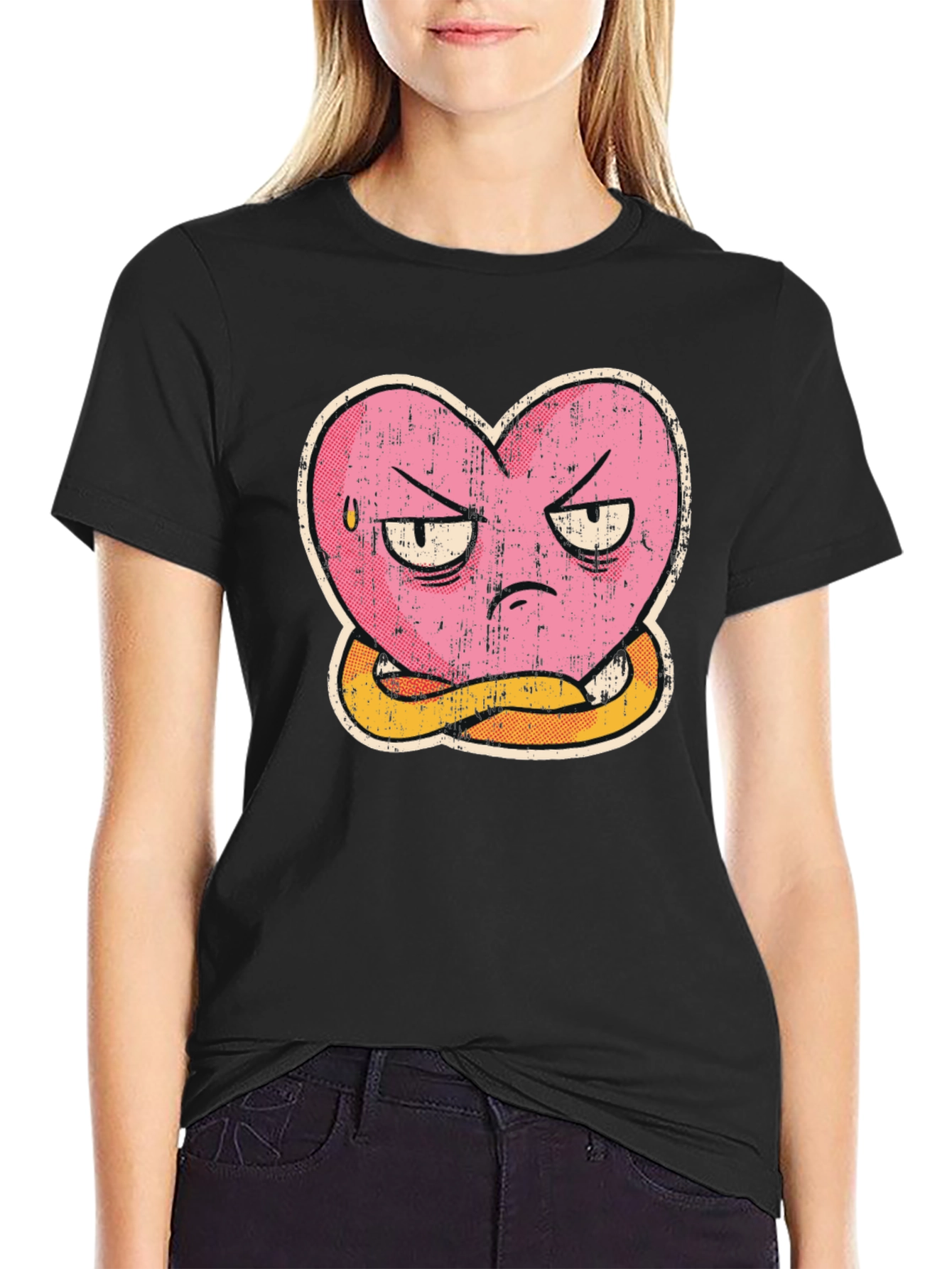 Grumpy Heart Graphic Tee - Funny T-Shirt