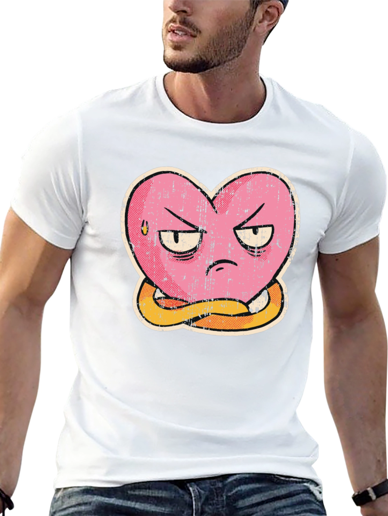 Grumpy Heart Graphic Tee - Funny T-Shirt