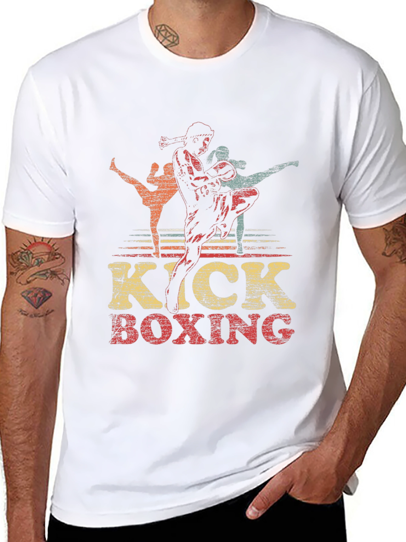 Kick Boxing Graphic Tee - Retro Martial Arts Shirt