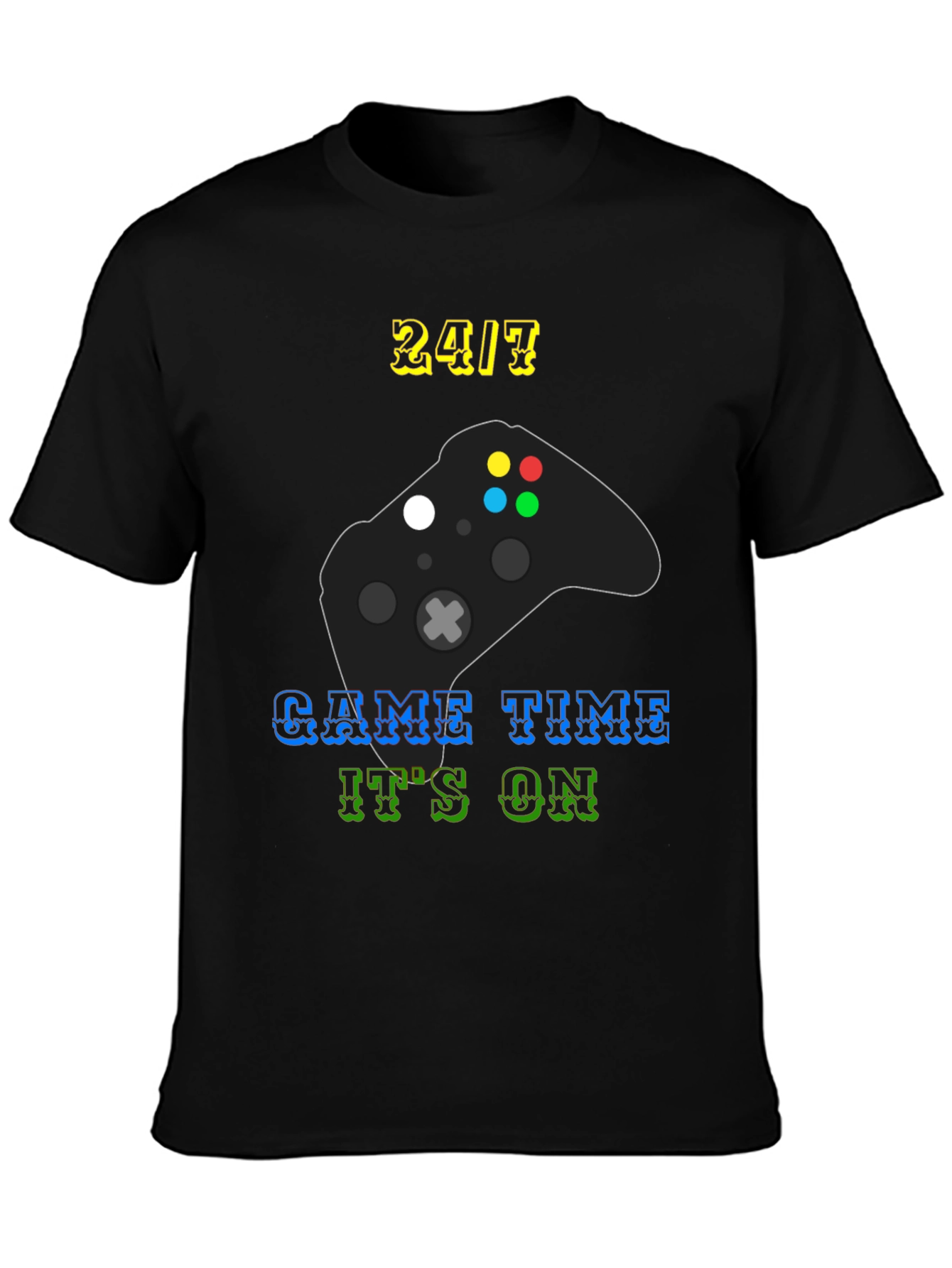 24/7 Game Time T-Shirt - Gamer Style