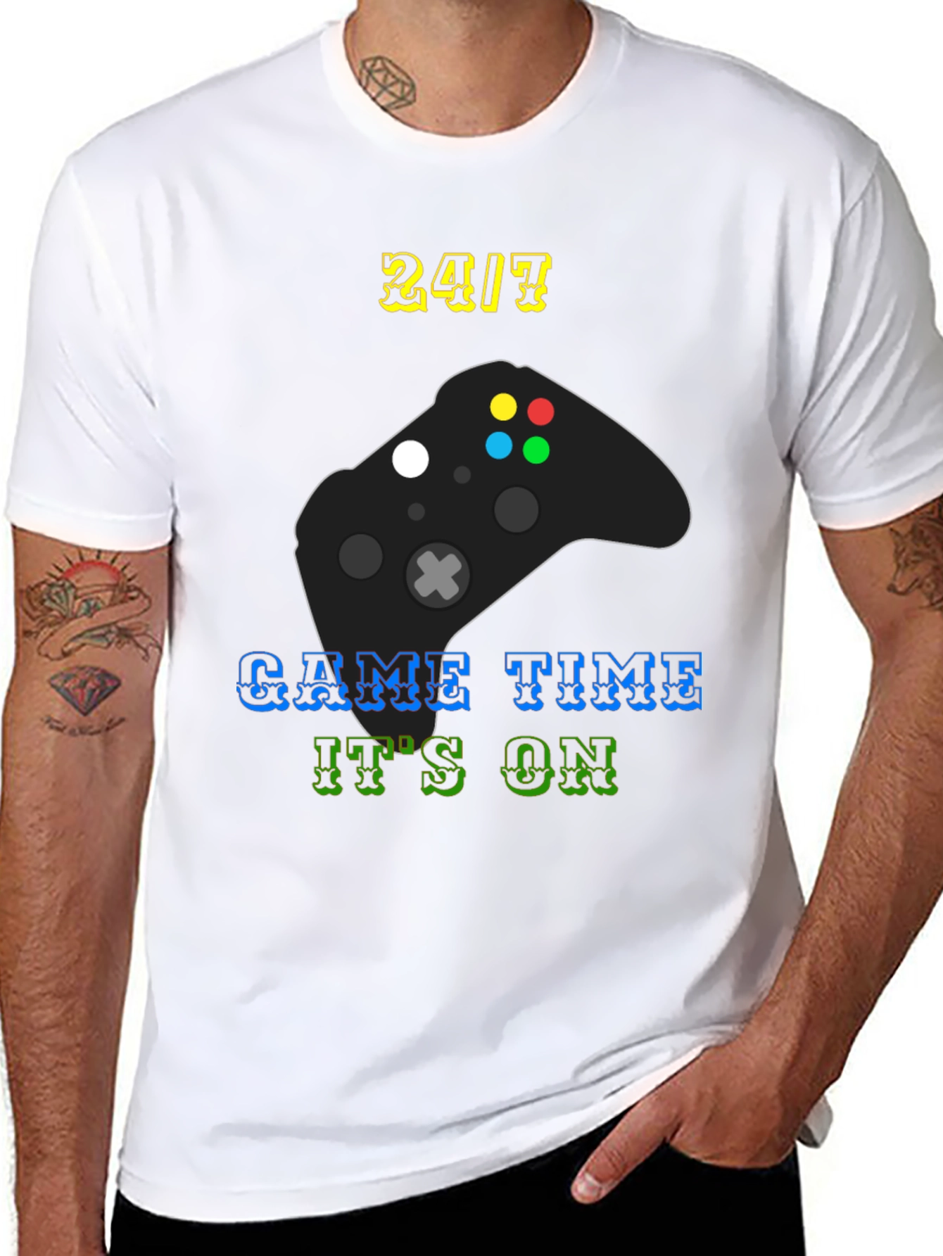 24/7 Game Time T-Shirt - Gamer Style