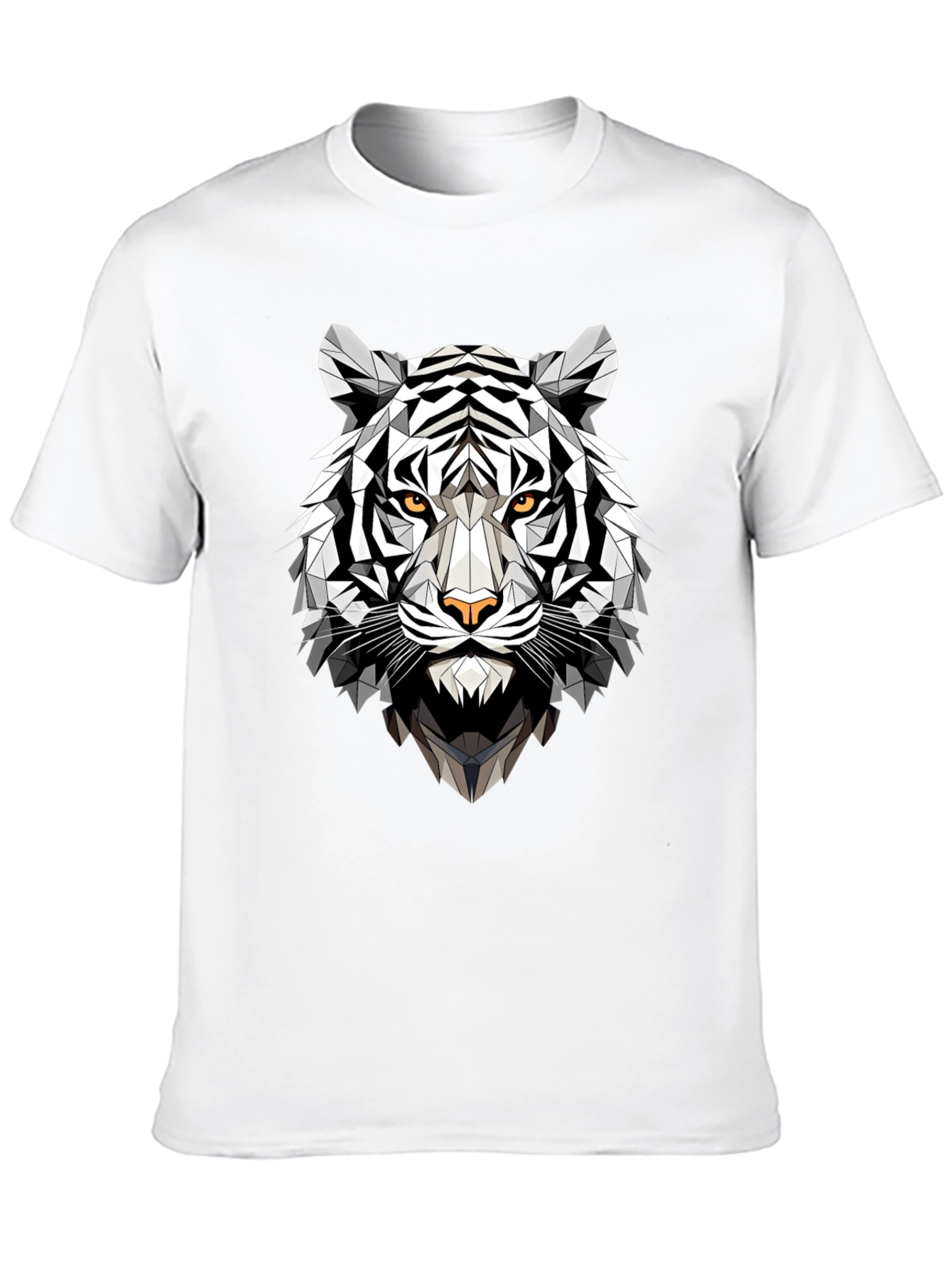 Geometric Tiger Graphic Tee - Black