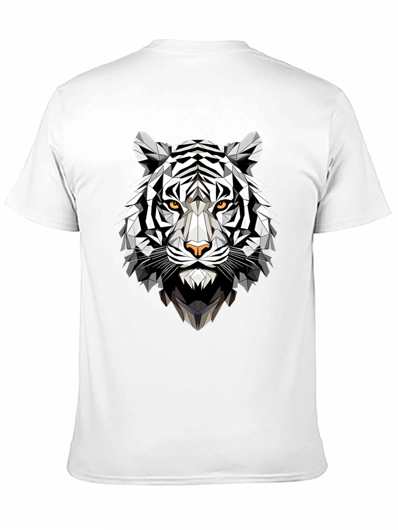 Geometric Tiger Graphic Tee - Black