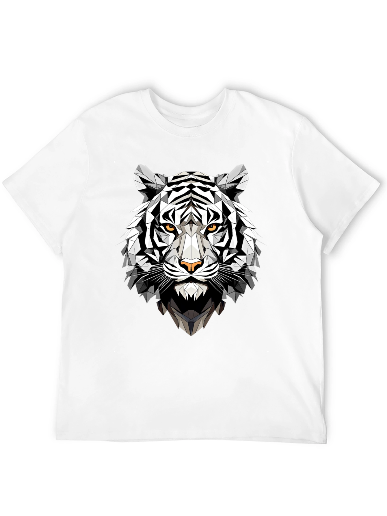 Geometric Tiger Graphic Tee - Black