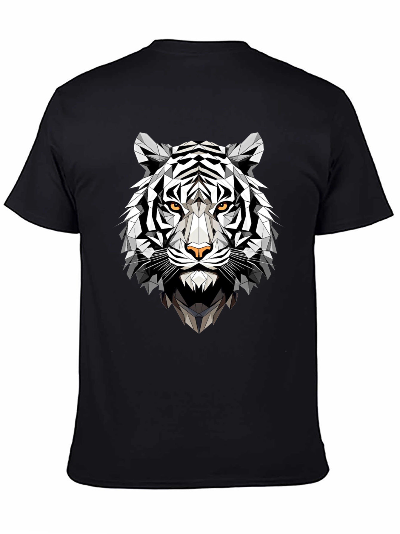 Geometric Tiger Graphic Tee - Black