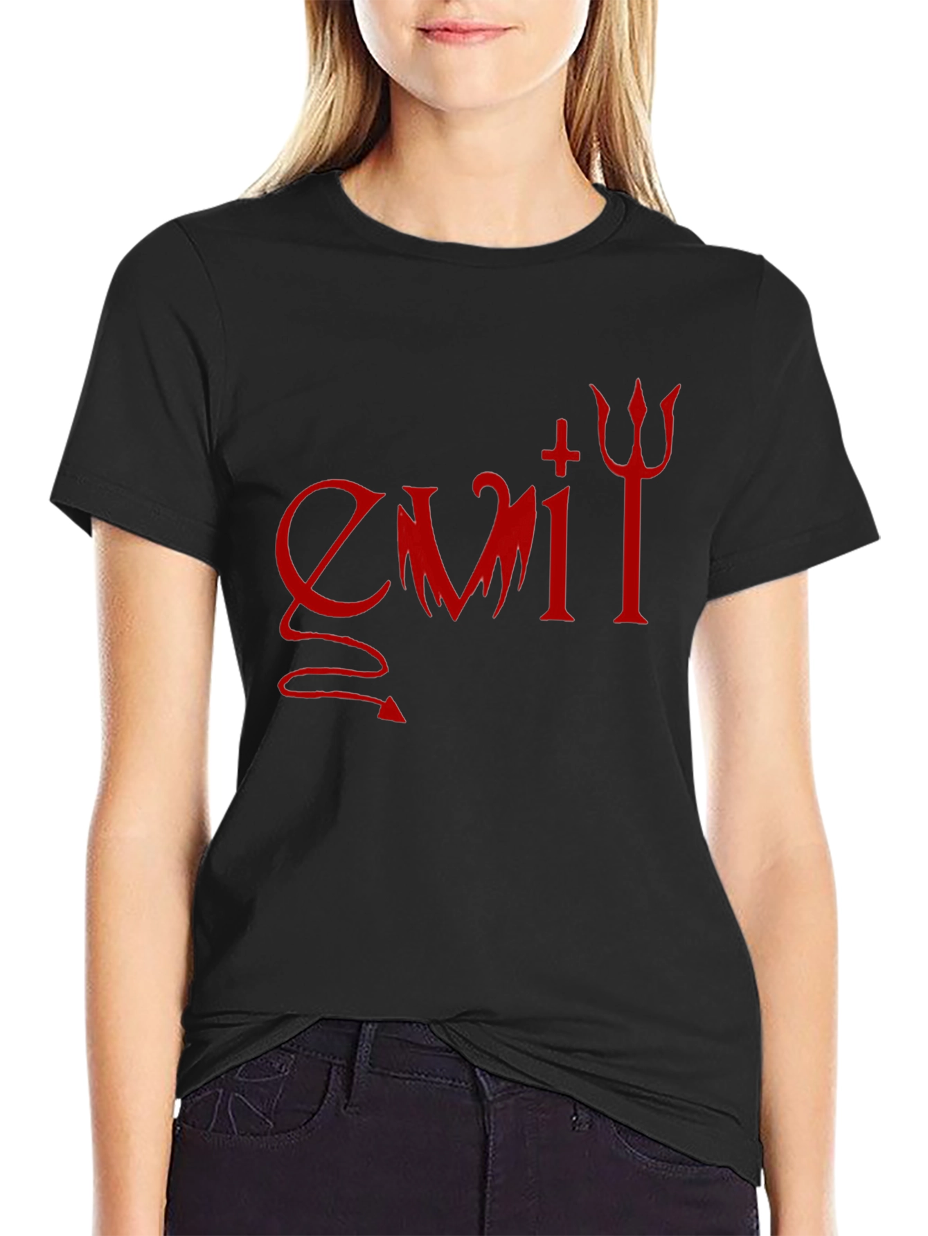 Evil Graphic Print T-Shirt - Dark Humor Tee