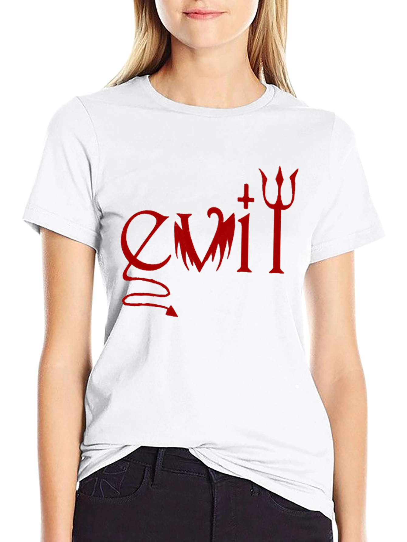 Evil Graphic Print T-Shirt - Dark Humor Tee