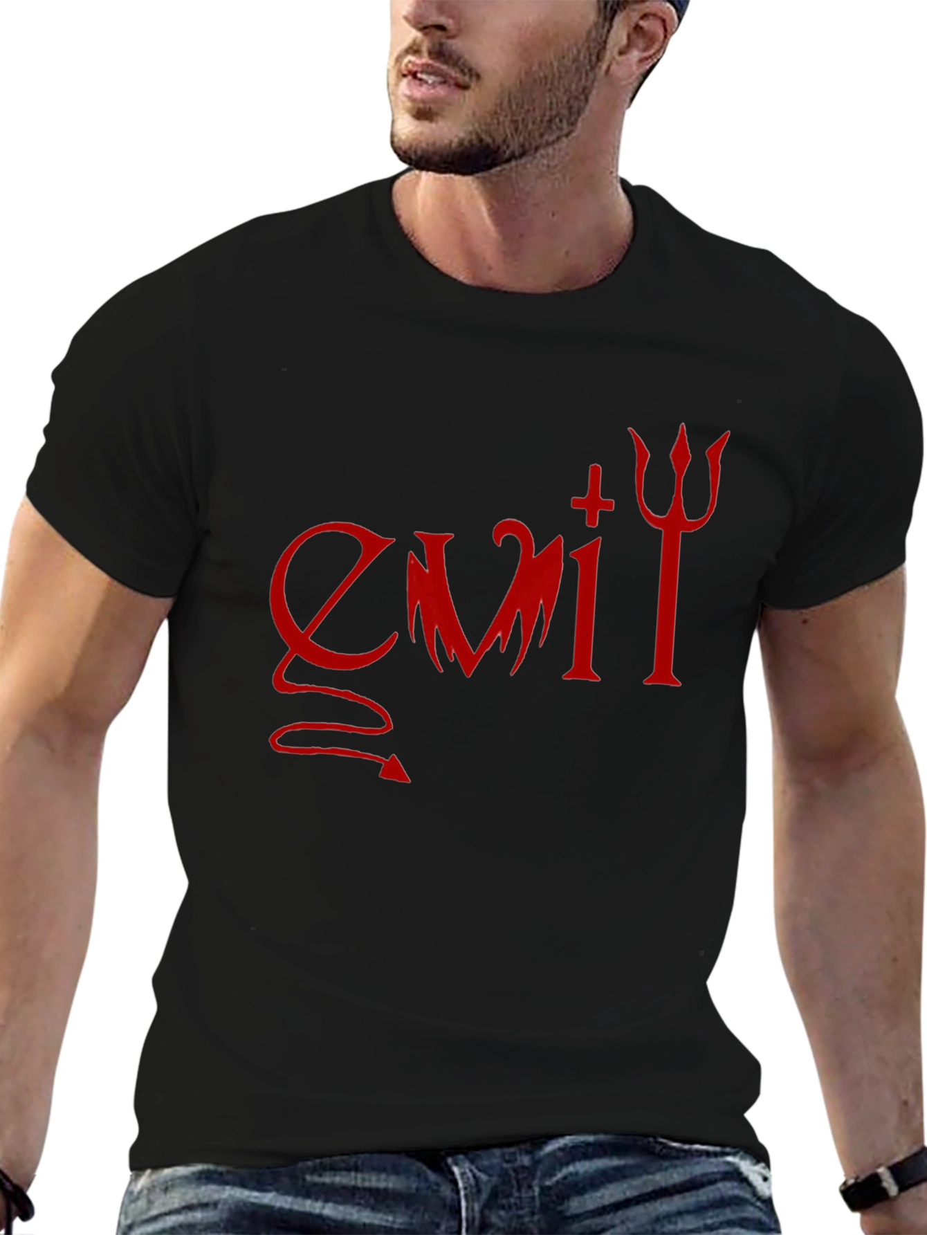 Evil Graphic Print T-Shirt - Dark Humor Tee