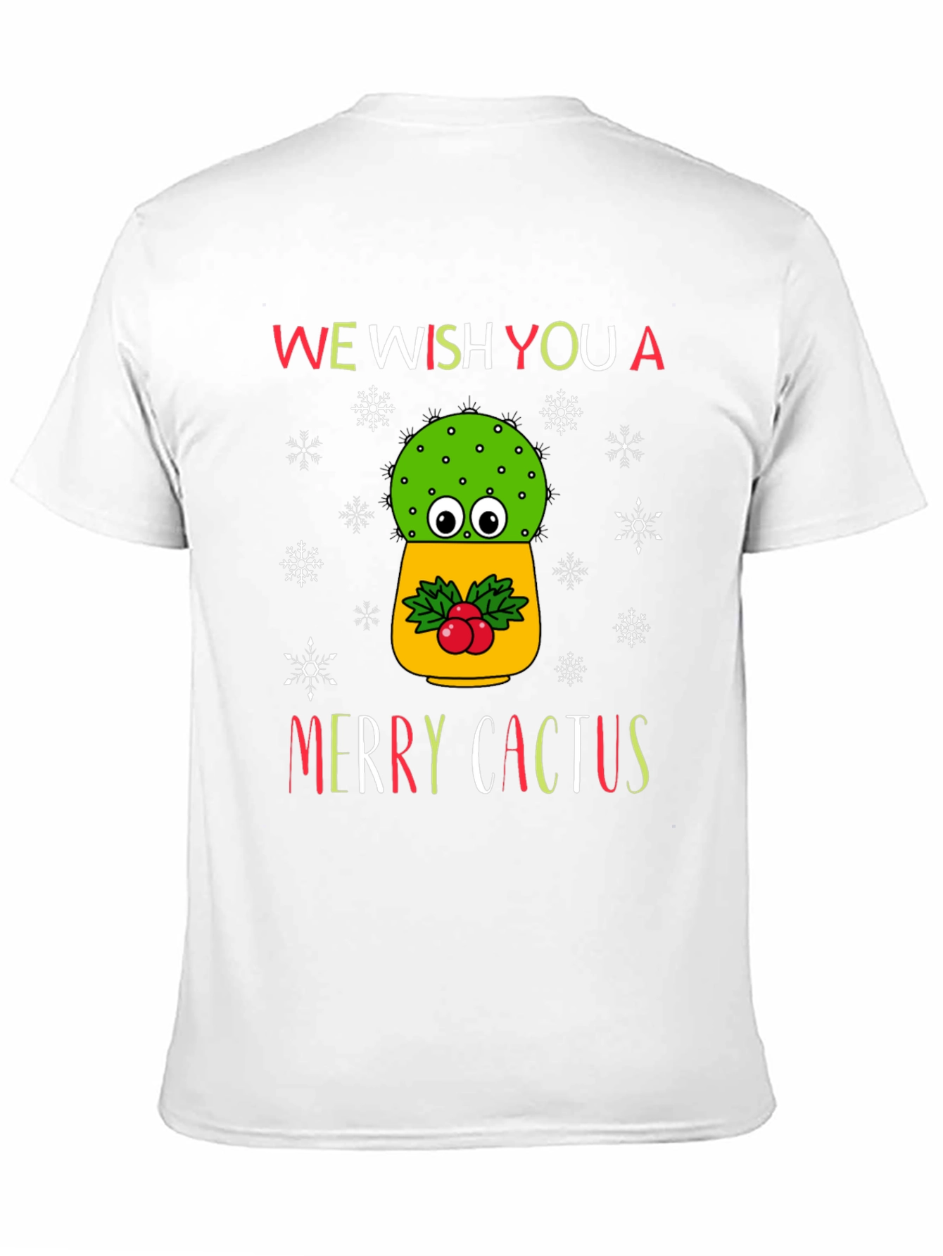 Merry Cactus Christmas Graphic T-Shirt