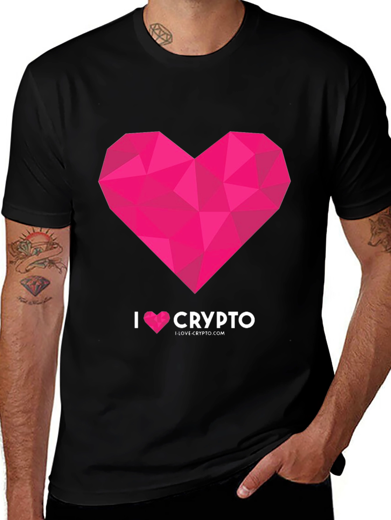 I Heart Crypto Black Graphic Tee