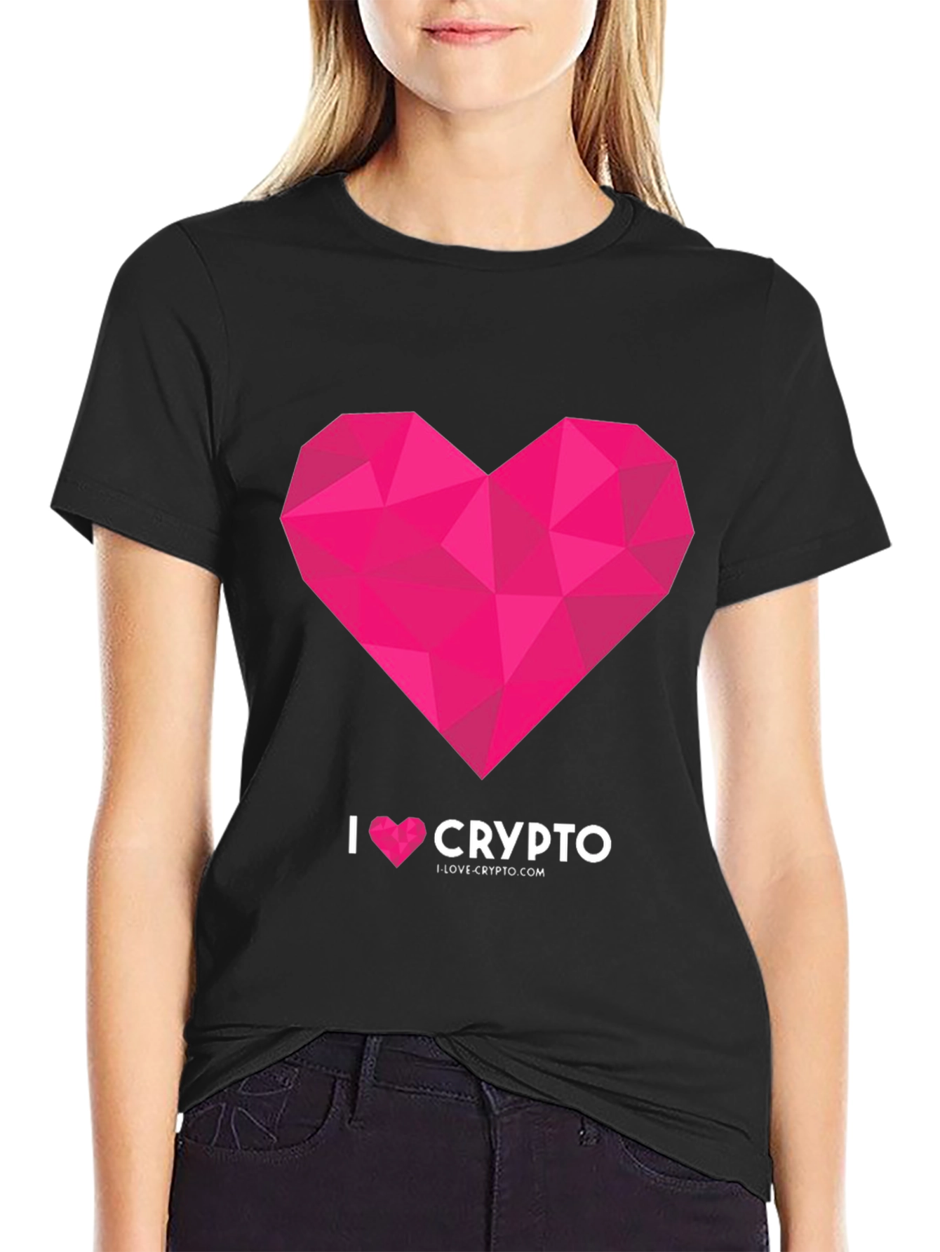 I Heart Crypto Black Graphic Tee