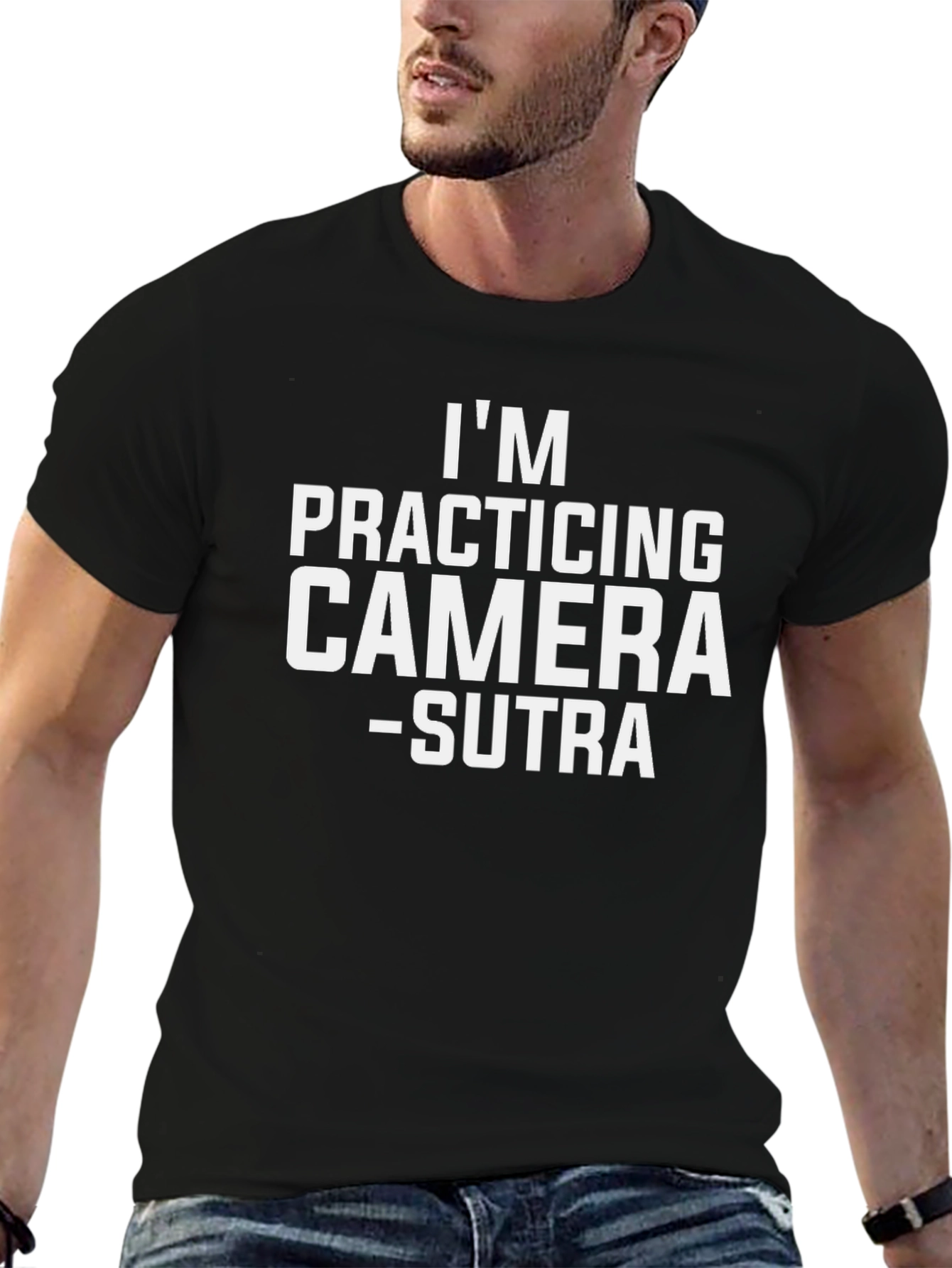 Im Practicing Camera-Sutra Black Graphic Tee