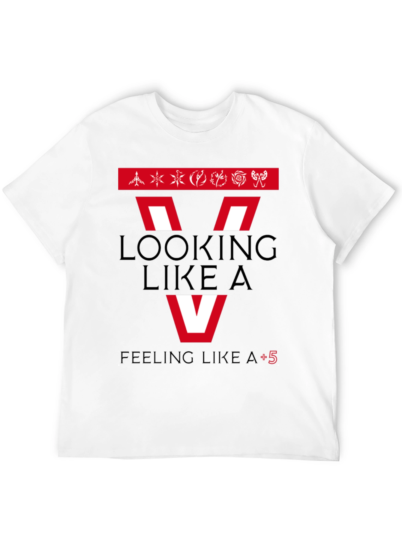 Looking Like A V Mens Black Graphic T-Shirt