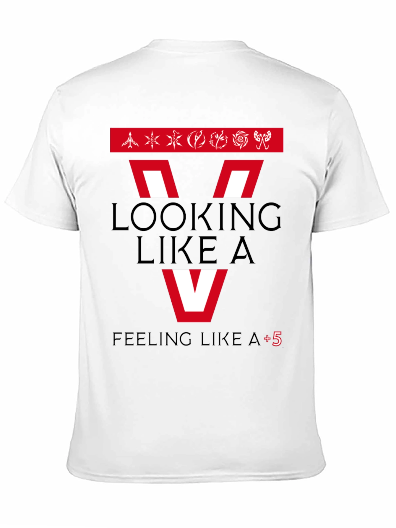 Looking Like A V Mens Black Graphic T-Shirt