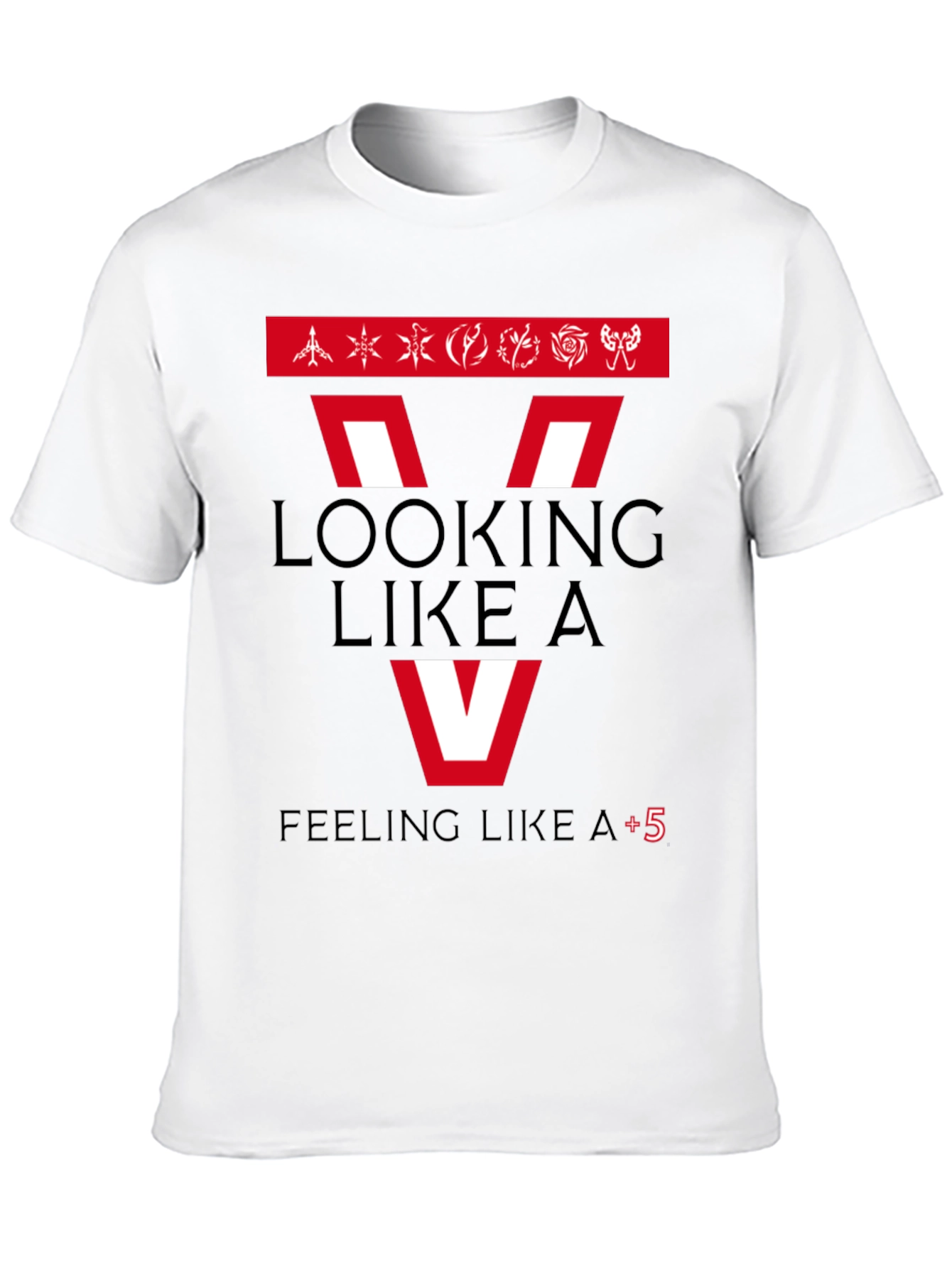 Looking Like A V Mens Black Graphic T-Shirt