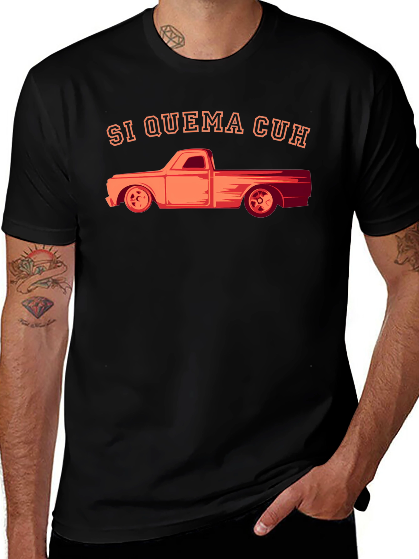 Si Quema Cuh Truck Graphic Tee - Black