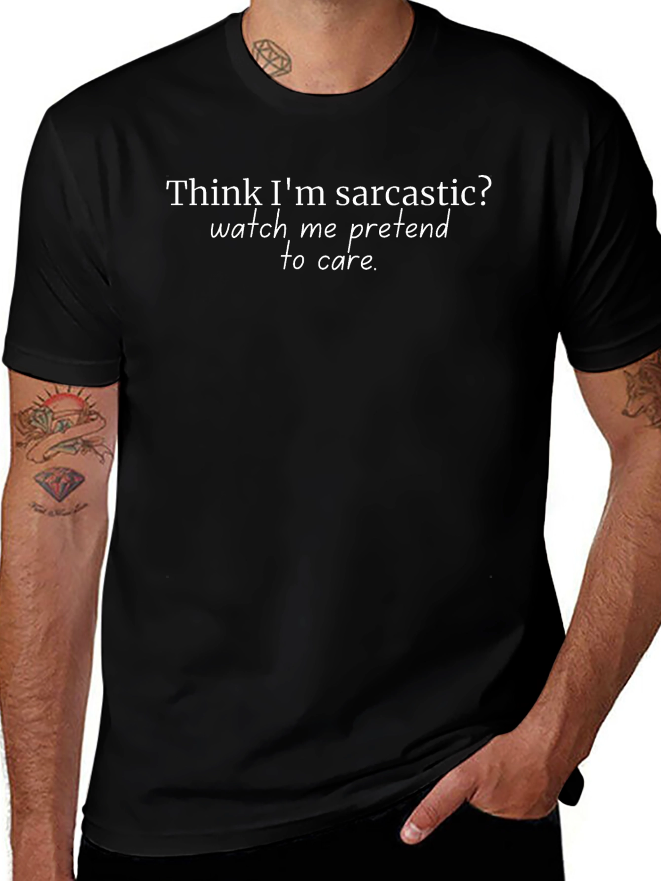 Sarcastic Humor Graphic Tee - Black Cotton T-Shirt