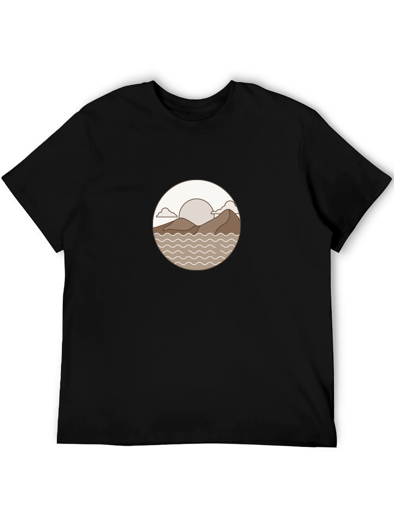 Minimalist Landscape Graphic Tee - Black