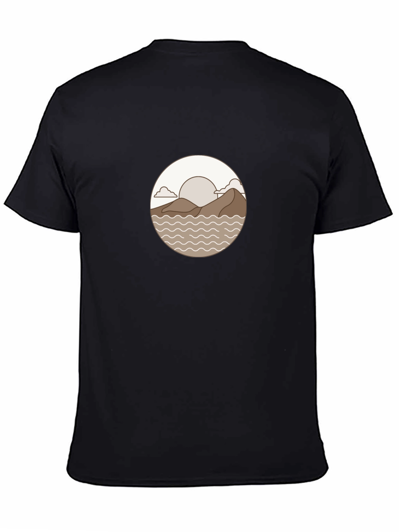 Minimalist Landscape Graphic Tee - Black