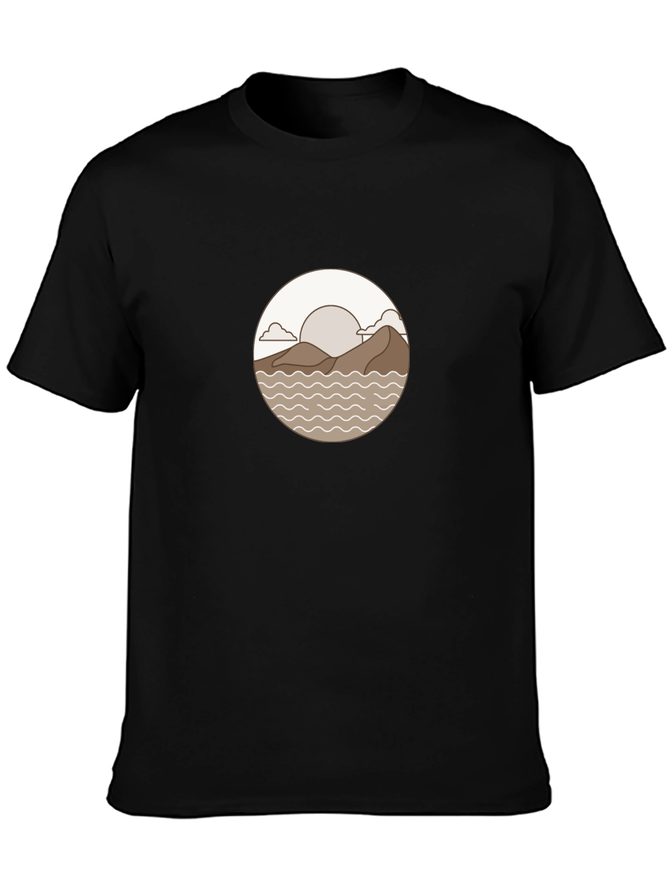 Minimalist Landscape Graphic Tee - Black