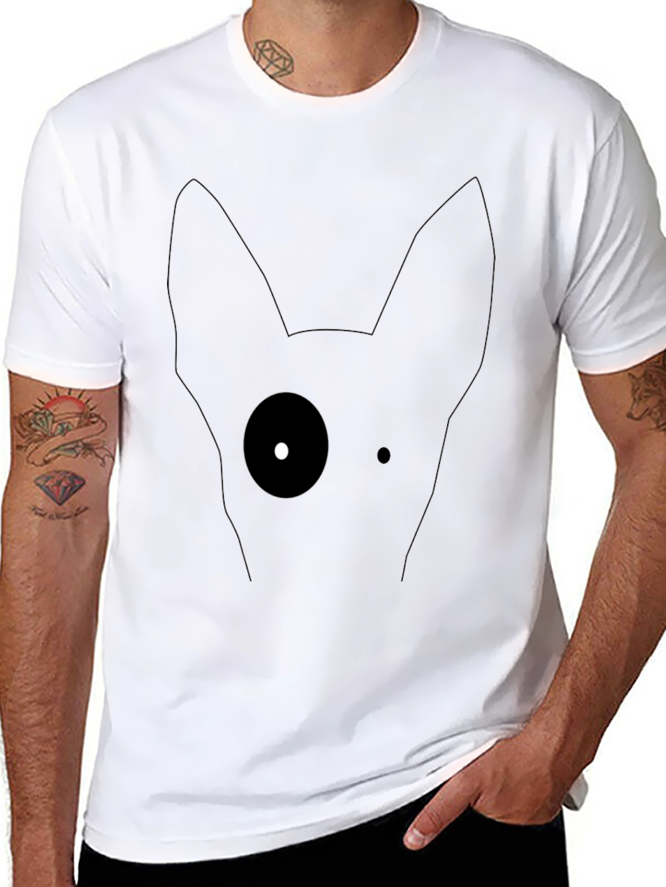 Minimalist Dog Graphic T-Shirt