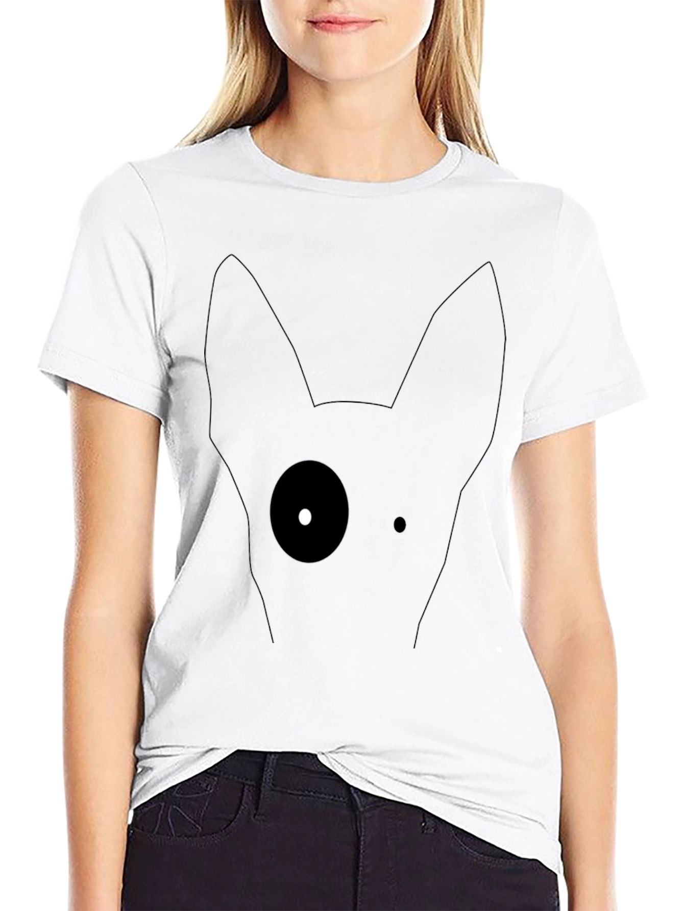 Minimalist Dog Graphic T-Shirt