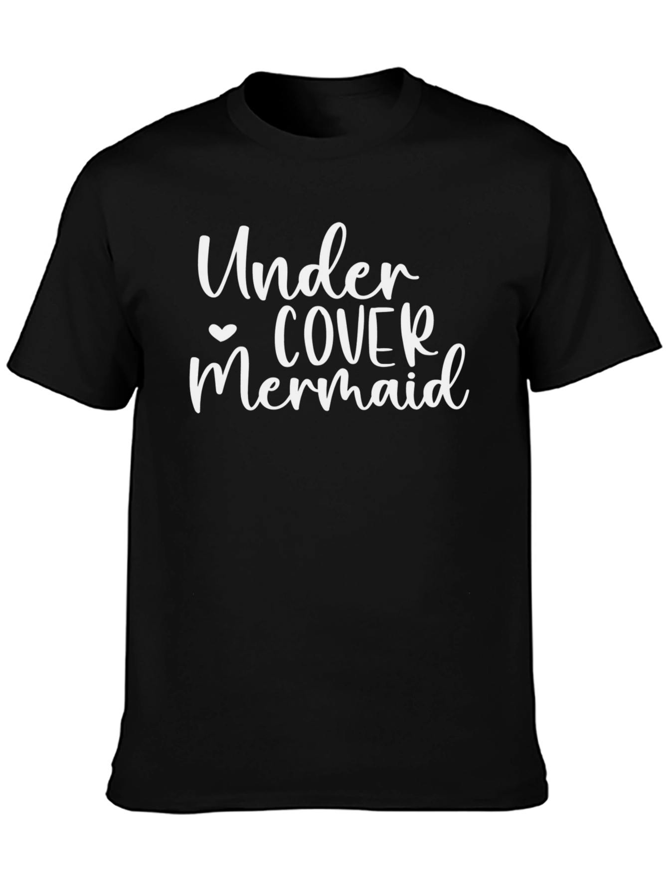 Undercover Mermaid Graphic Tee - Casual Black T-Shirt