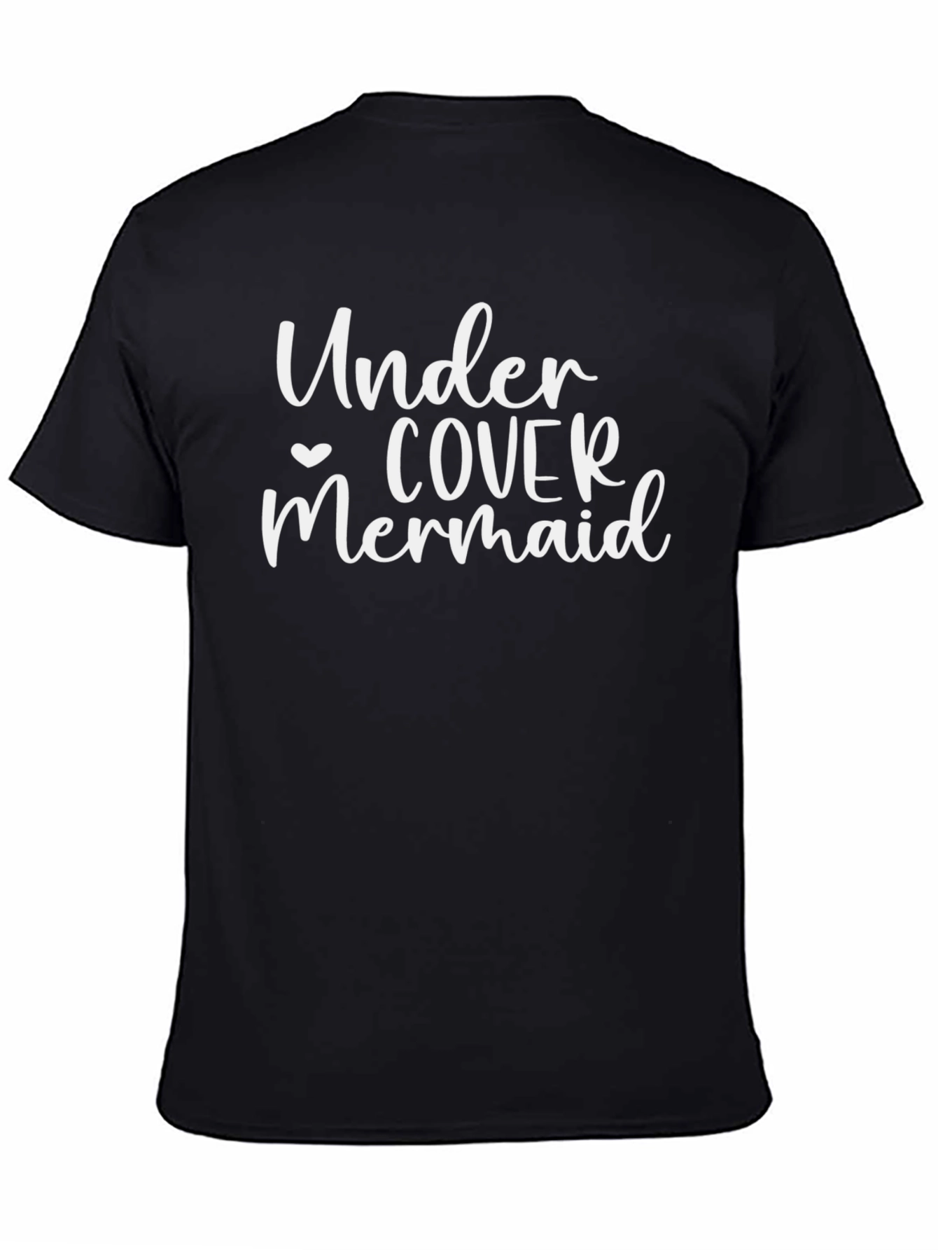 Undercover Mermaid Graphic Tee - Casual Black T-Shirt