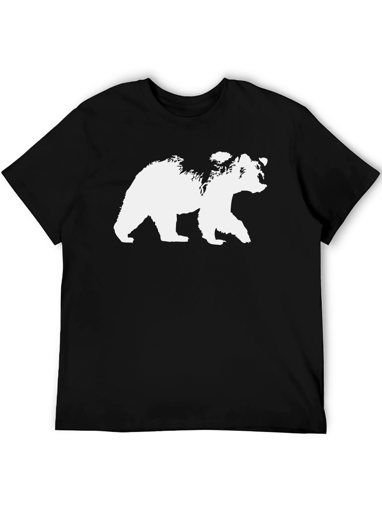 Bear Graphic Tee - Black Cotton T-Shirt