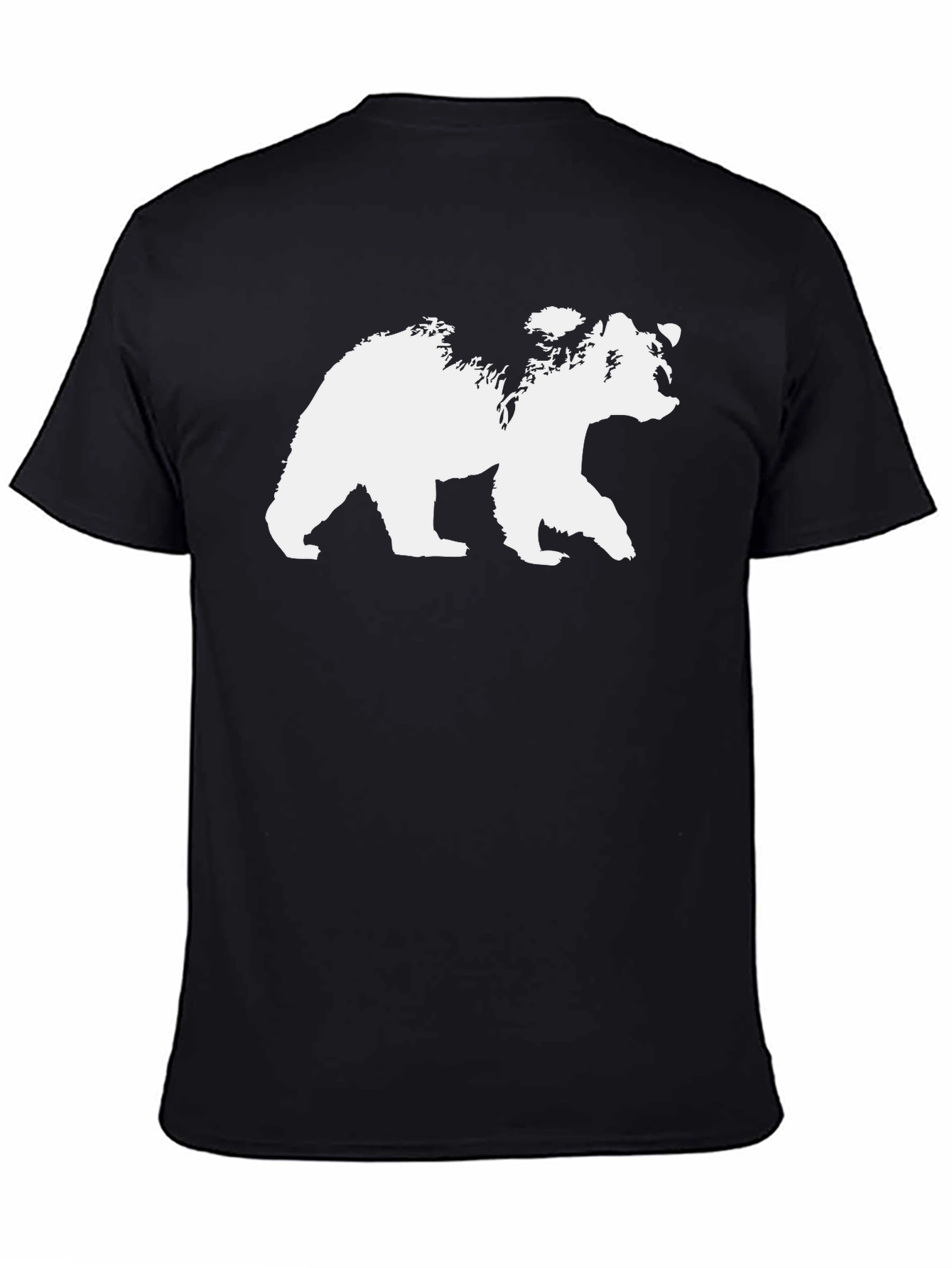 Bear Graphic Tee - Black Cotton T-Shirt