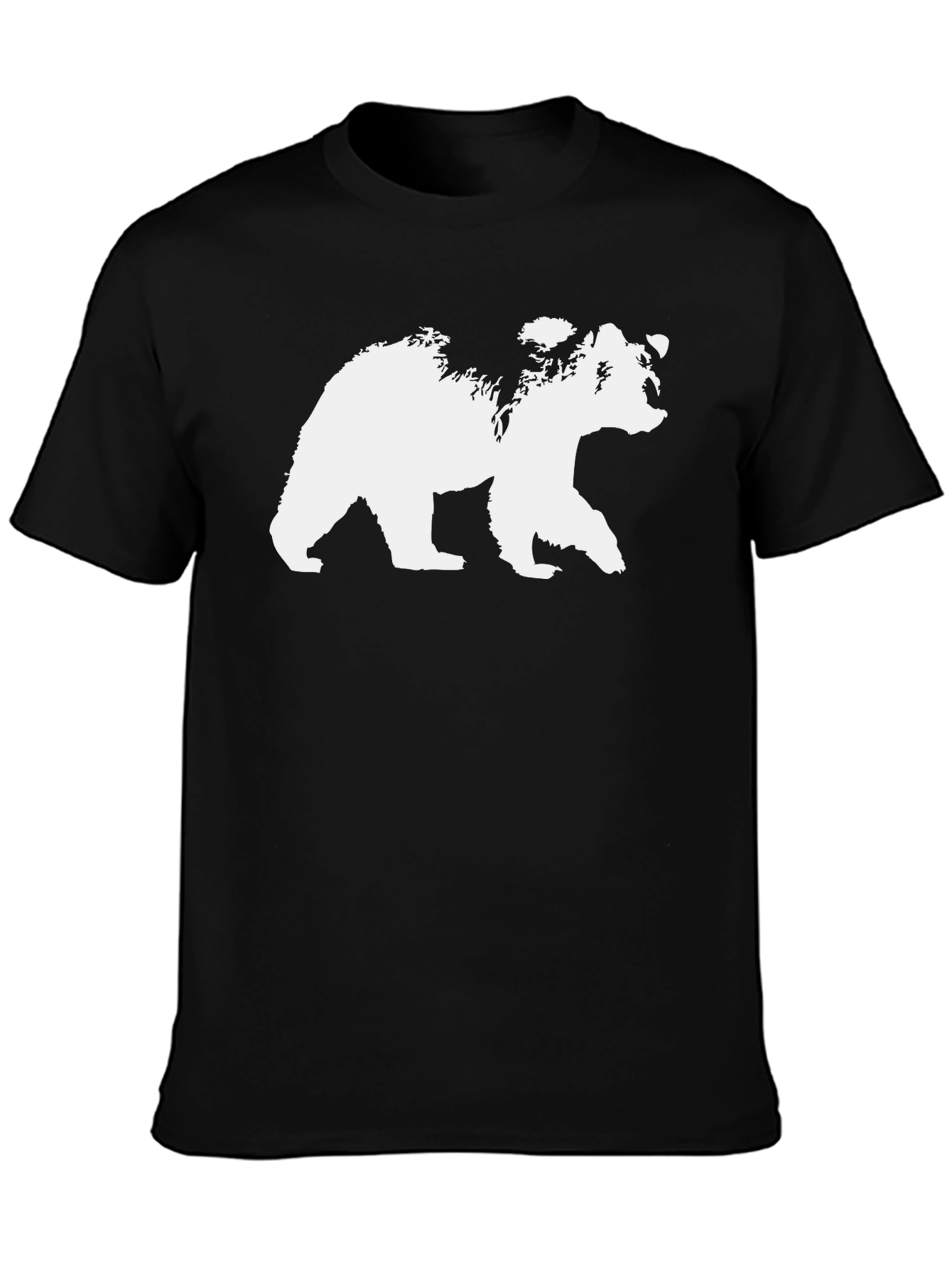 Bear Graphic Tee - Black Cotton T-Shirt