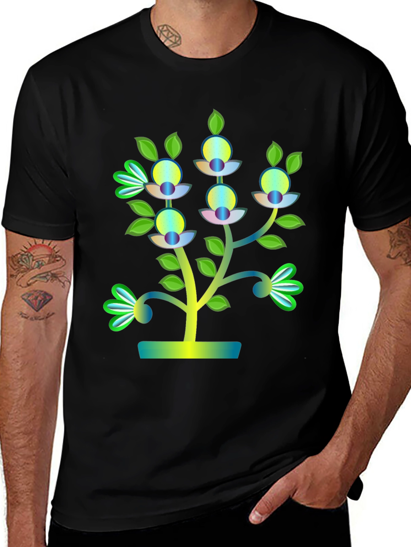 Artistic Tree Graphic Tee - Unique Design