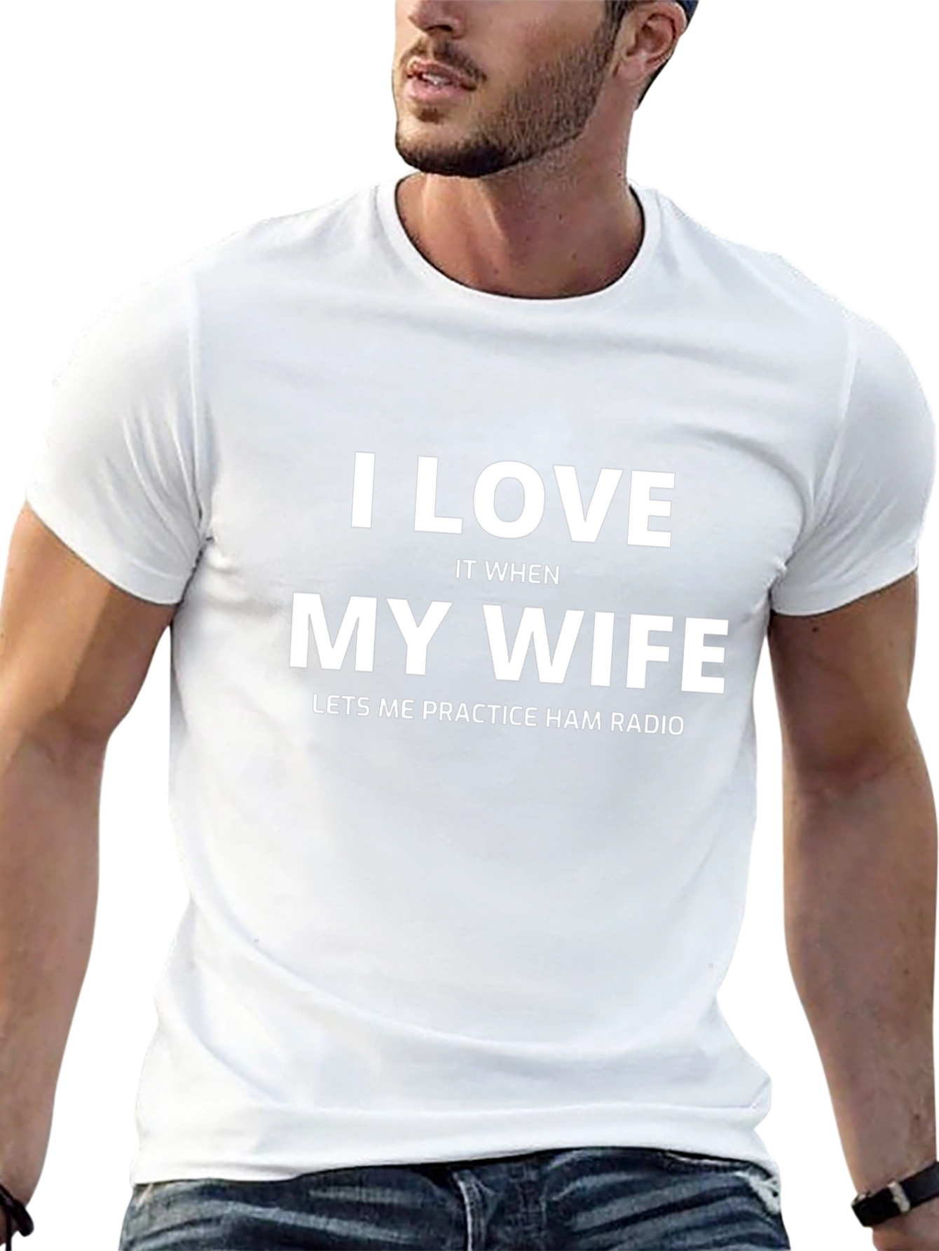 I Love My Wife Ham Radio Black T-Shirt