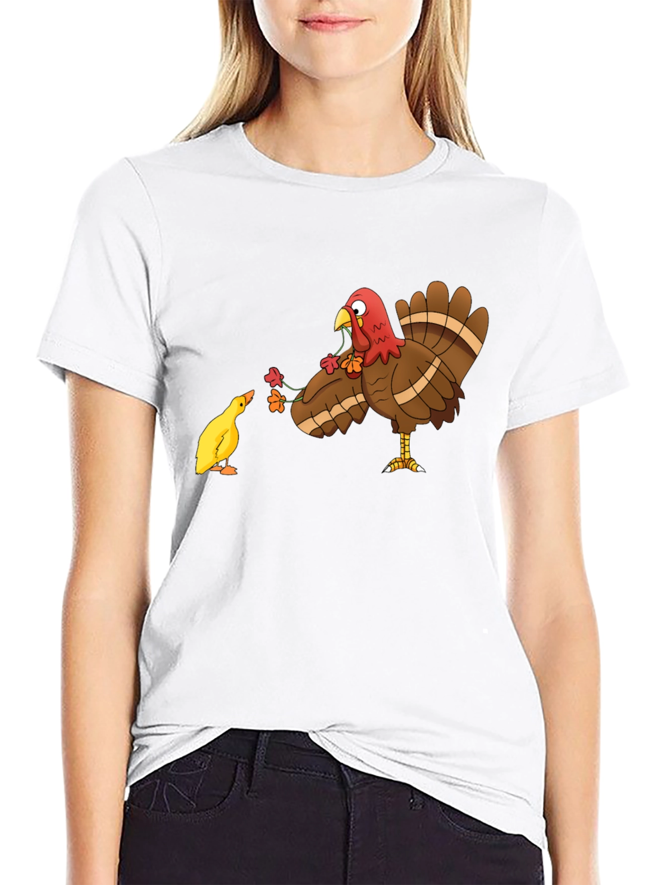 Thanksgiving Turkey & Chick T-Shirt - Holiday Graphic Tee