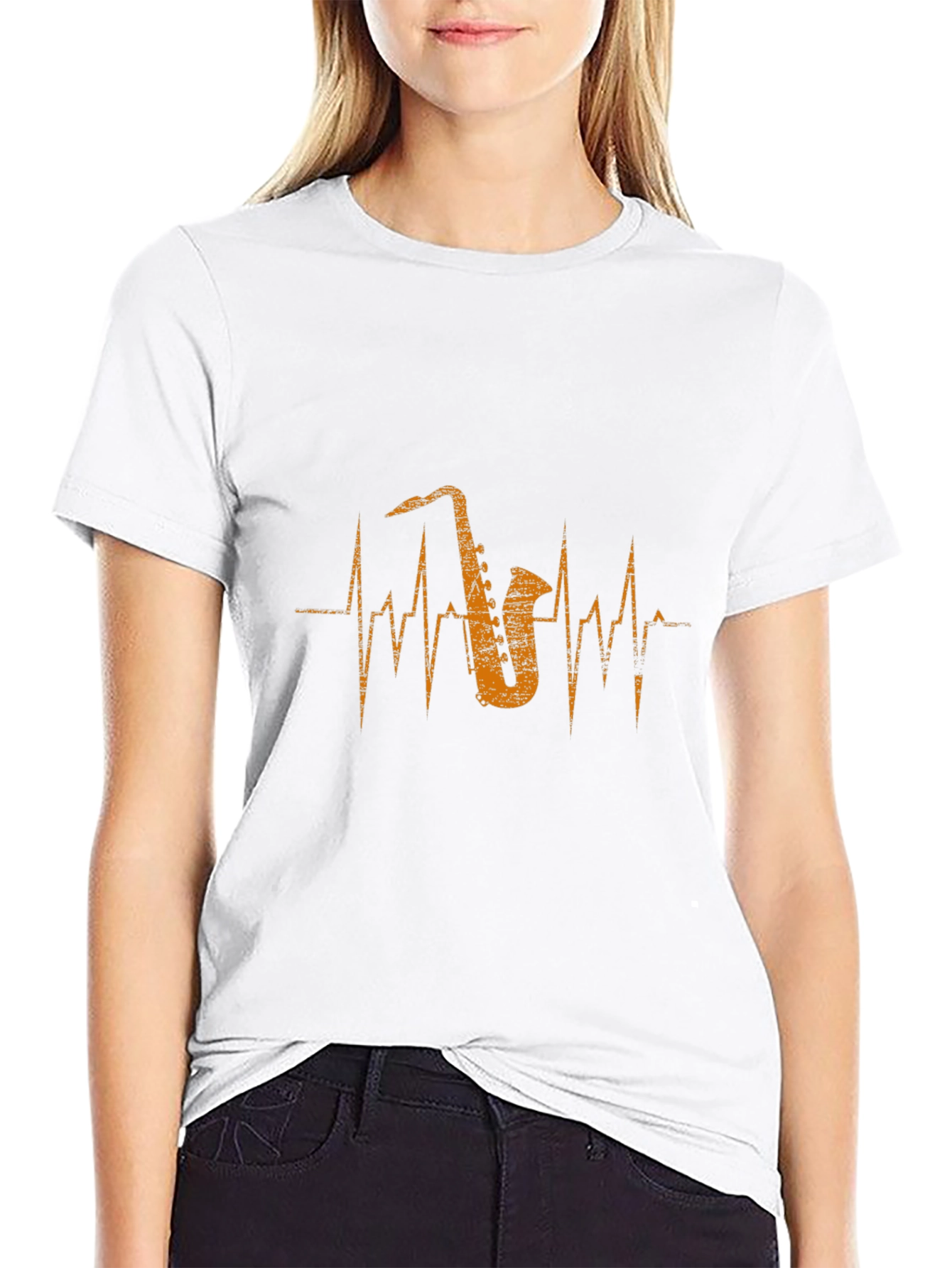 Saxophone Heartbeat Graphic Tee