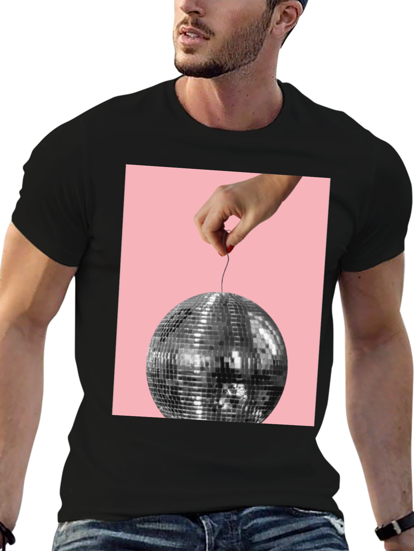 Disco Ball Graphic Tee - Stylish Party Shirt