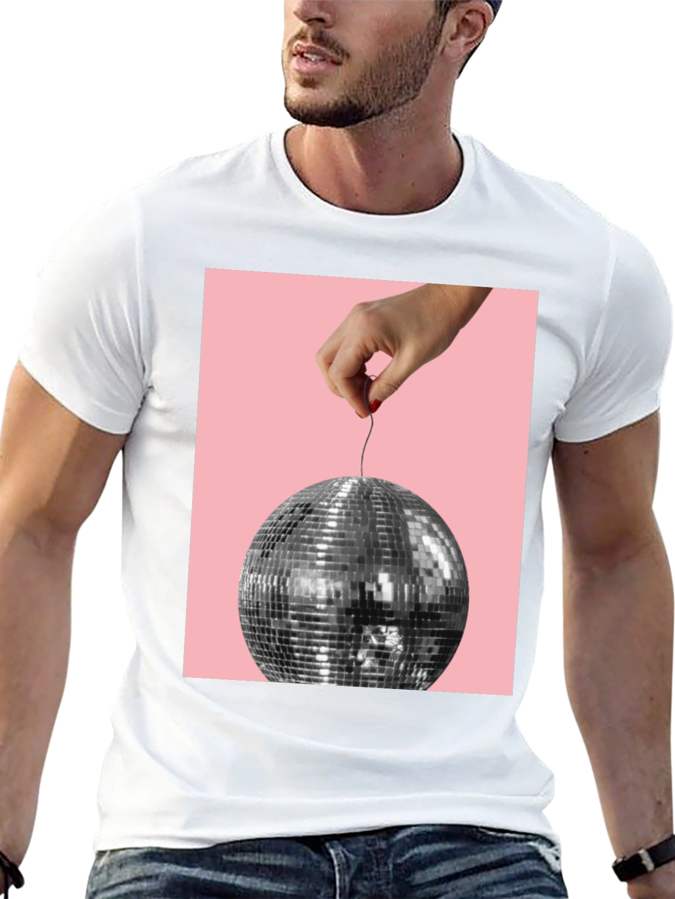 Disco Ball Graphic Tee - Stylish Party Shirt