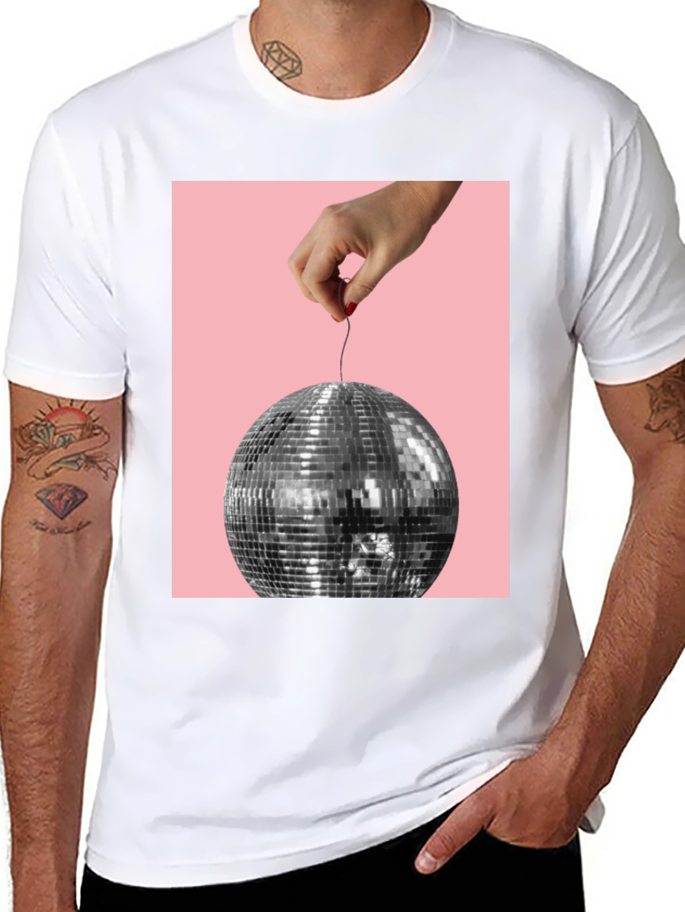 Disco Ball Graphic Tee - Stylish Party Shirt