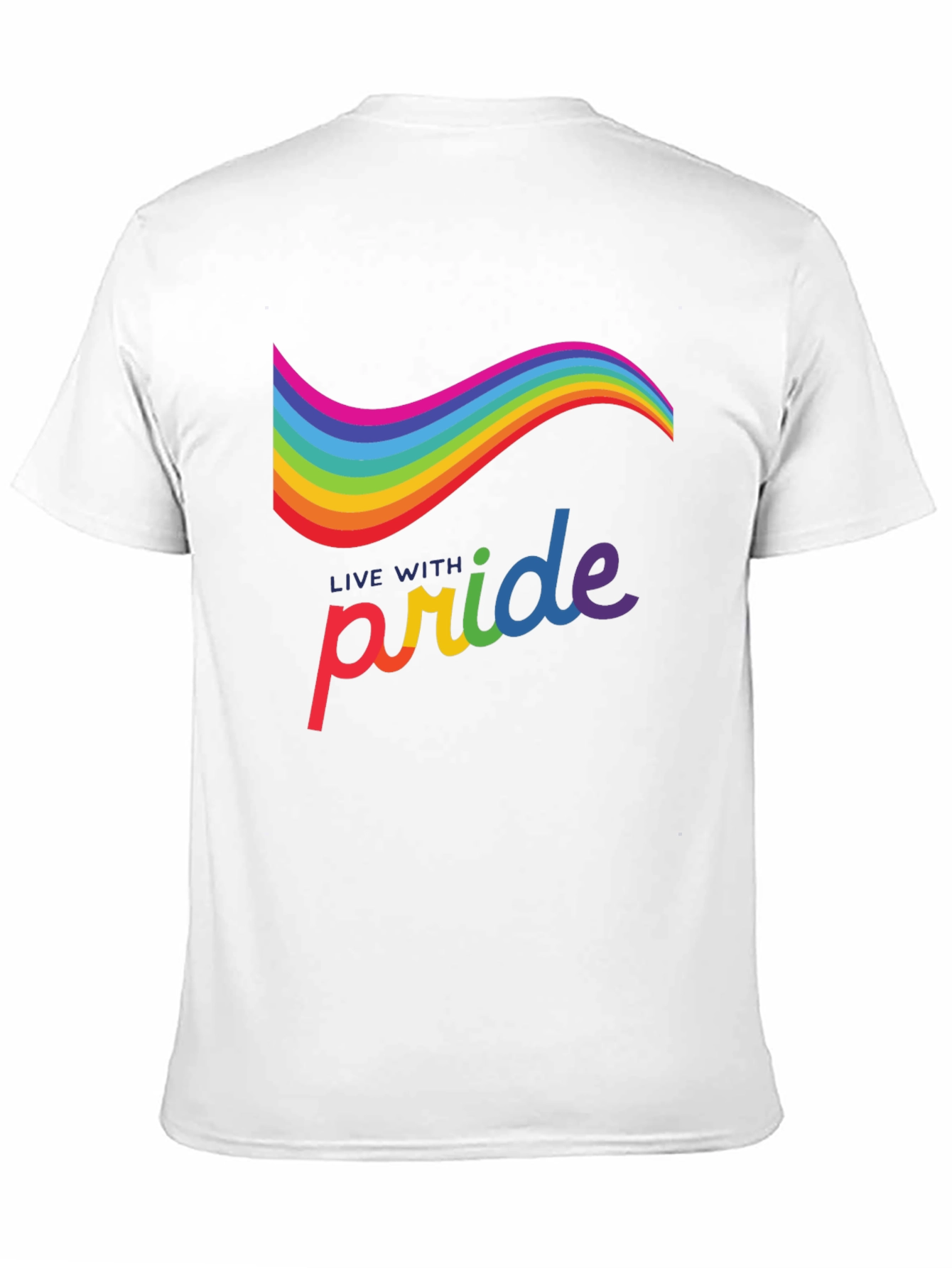 Live with Pride Rainbow Graphic Tee - Black